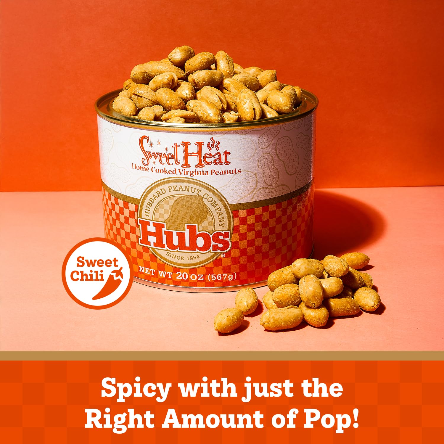 Hubs Peanuts Premium Salted Virginia Nuts, Non-GMO, Gluten Free Healthy Snacks - Irresistible Crunch & Flavored Peanuts - Made from Premium Ingredients - Vacuum-Sealed Tin - 2 Packs of 40 oz Cans