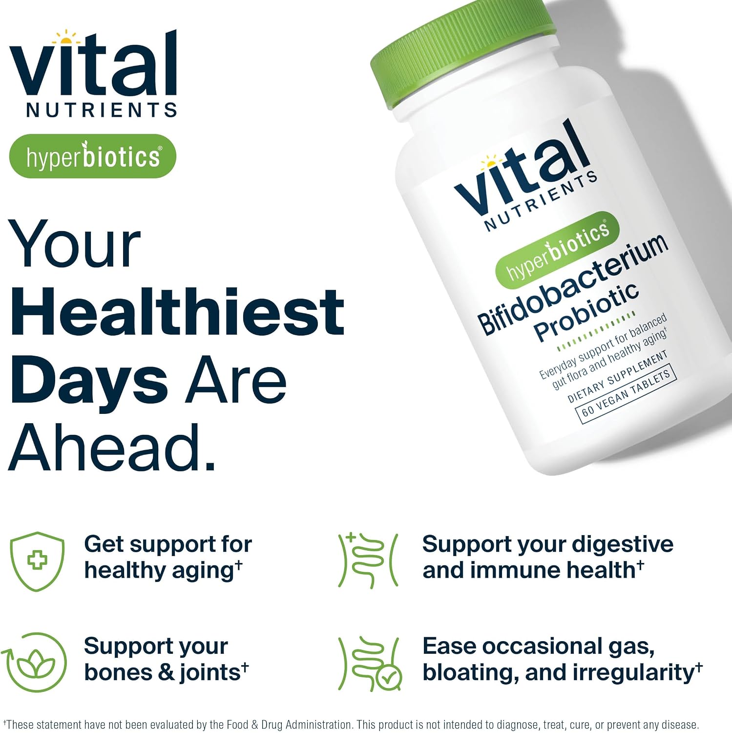 Hyperbiotics Vital Nutrients Bifidobacterium Probiotic | 7 Targeted Strains | Supports Immune and Digestive Health for Older Adults | Shelf-Stable