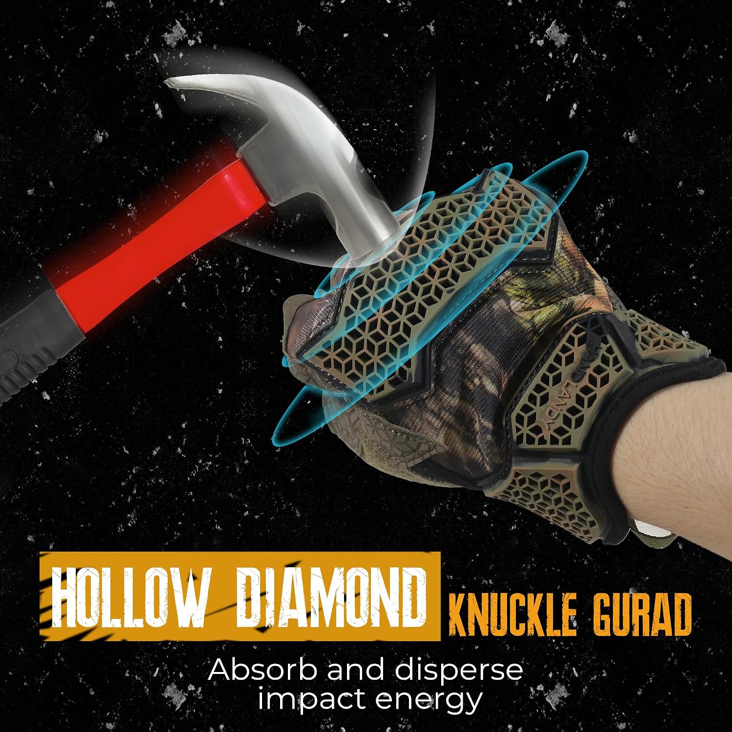HANDLANDY Framer Work Gloves Open-Finger Carpenters Gloves, Fingerless Gaming Gloves for Tactical Shooting, Airsoft, Hunting, Police Work and Hiking L