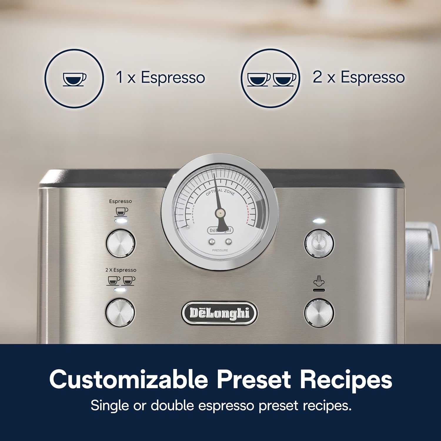 De'Longhi Stilosa Compact Manual Espresso Machine, Manual Milk Frother