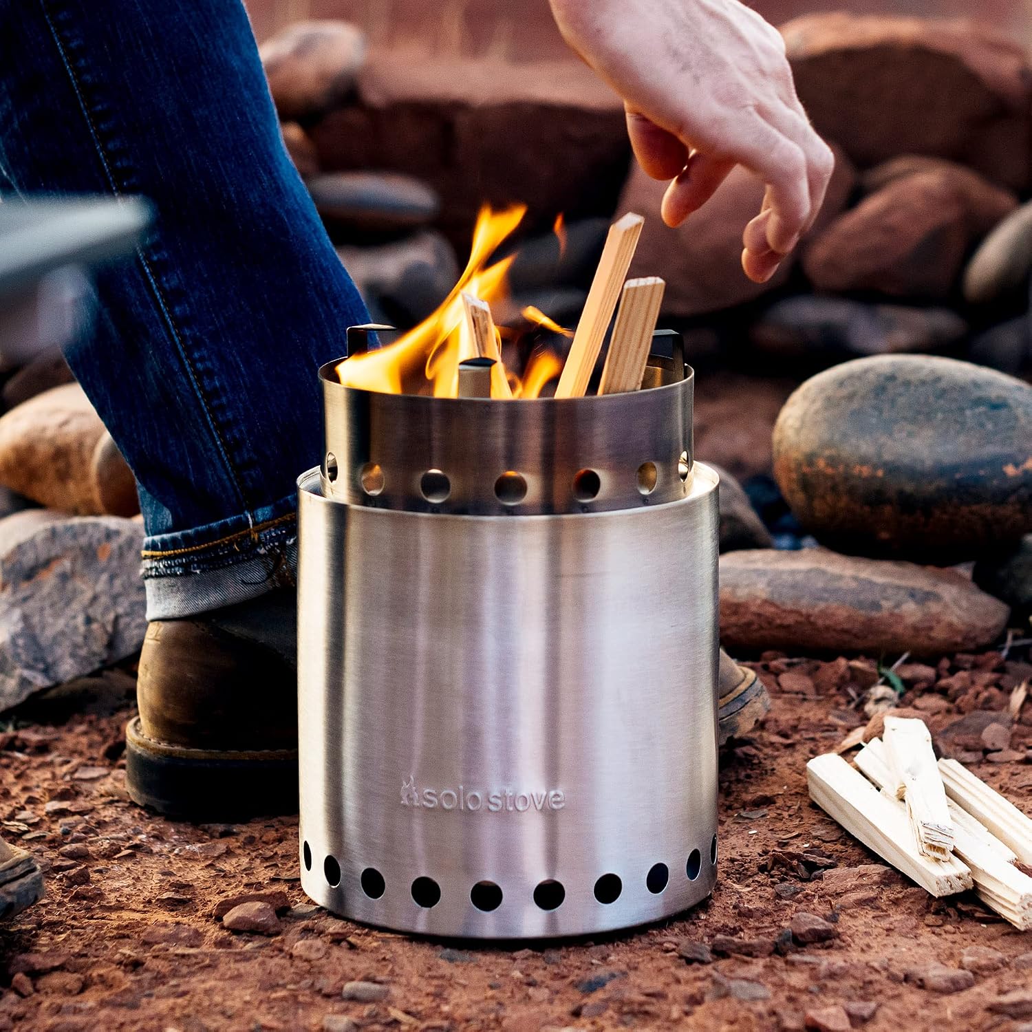 Solo Stove Campfire Camping Stove Portable Stove for Backpacking Outdoor Cooking Great Stainless Steel Camping Backpacking Stove Compact Wood Stove