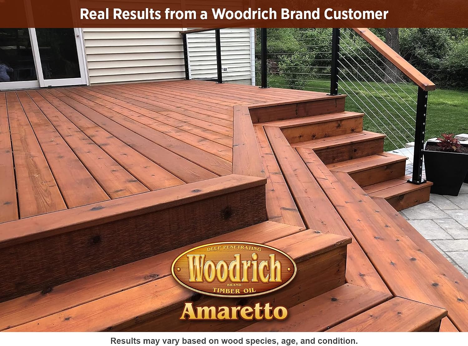 Timber Oil Deep Penetrating Stain for Wood Decks, Fences, Siding, and Log Cabins - 5 Gallons, Amaretto (Covers 750 sq. ft.)