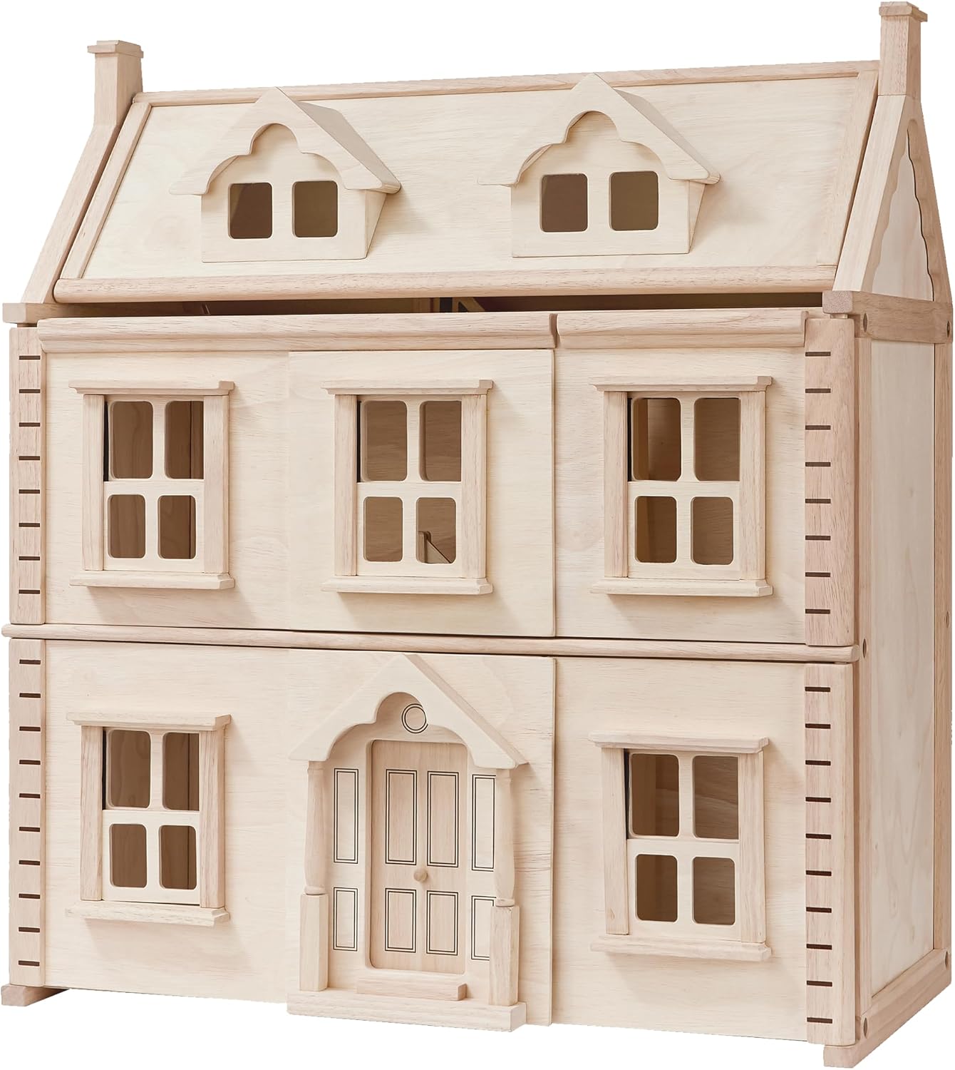 PlanToys® Green Wooden Dollhouse with Solar Panel, Wind Turbine & Furniture | recycling system, eco-friendly doll house, sustainable pretend play, kids, girls, environmental learning gift for boys