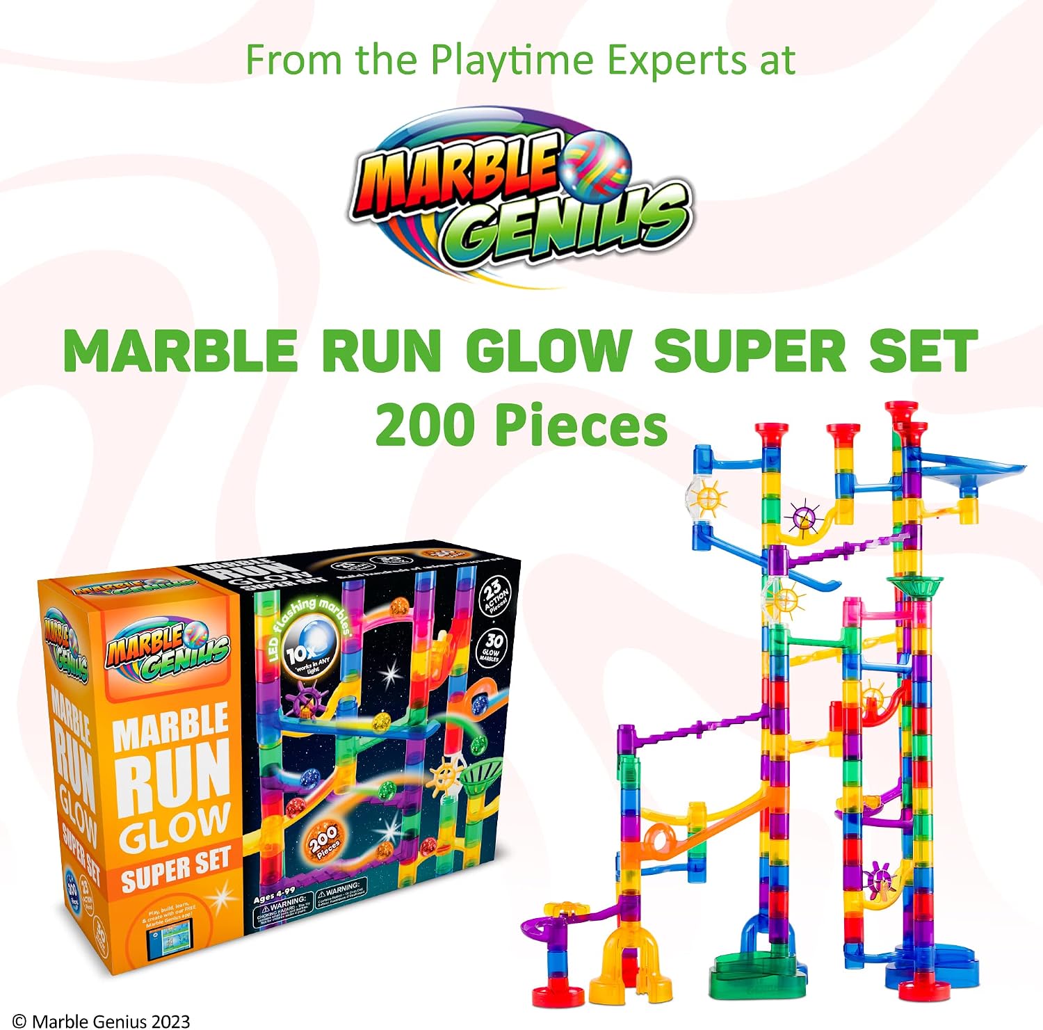 Marble Genius Space Theme Marble Run, 200 Pieces, STEM Toy