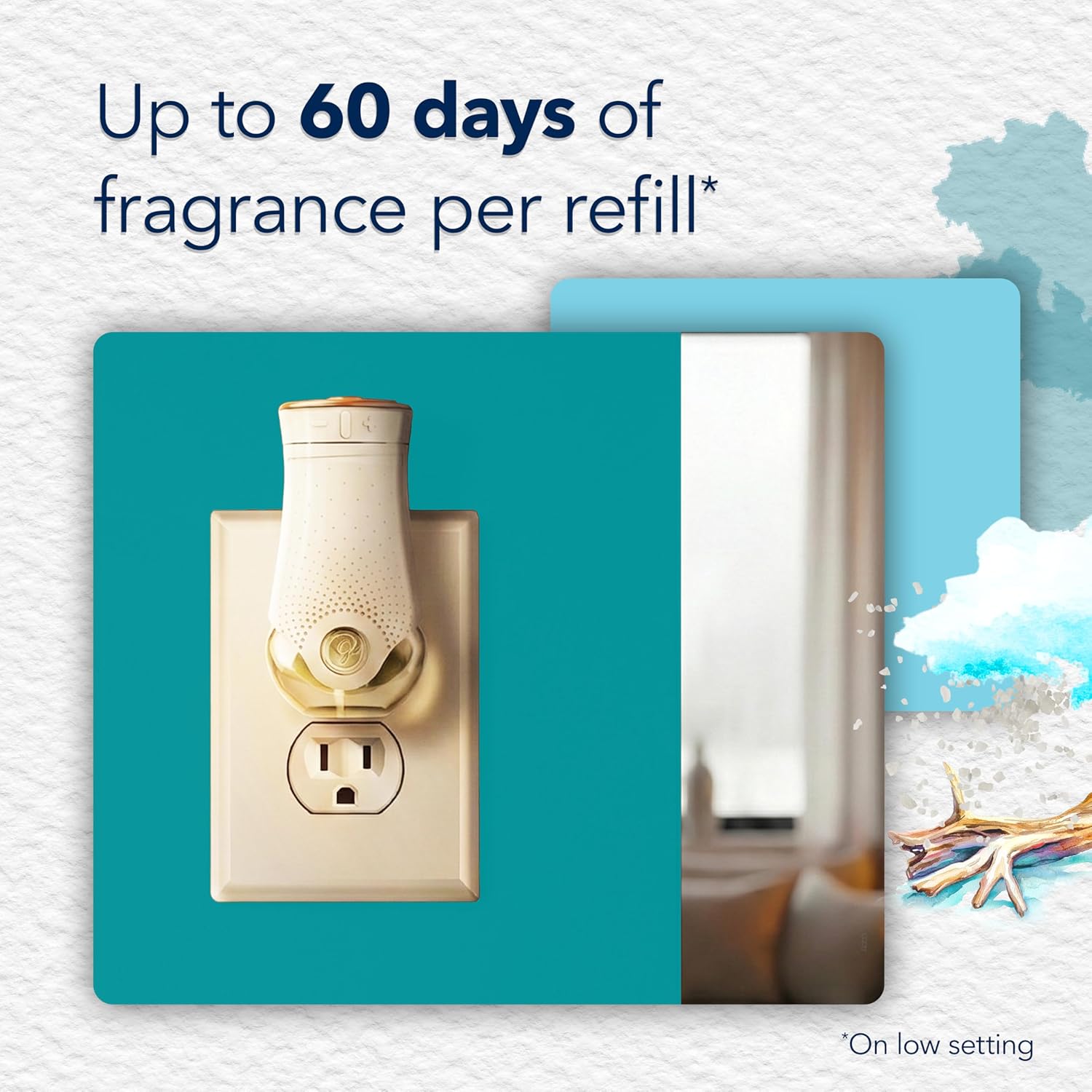 Glade PlugIns Refills Air Freshener, Scented and Essential Oils for Home and Bathroom, Tranquil Lavender & Aloe, 1.34 Fl Oz, 2 Count