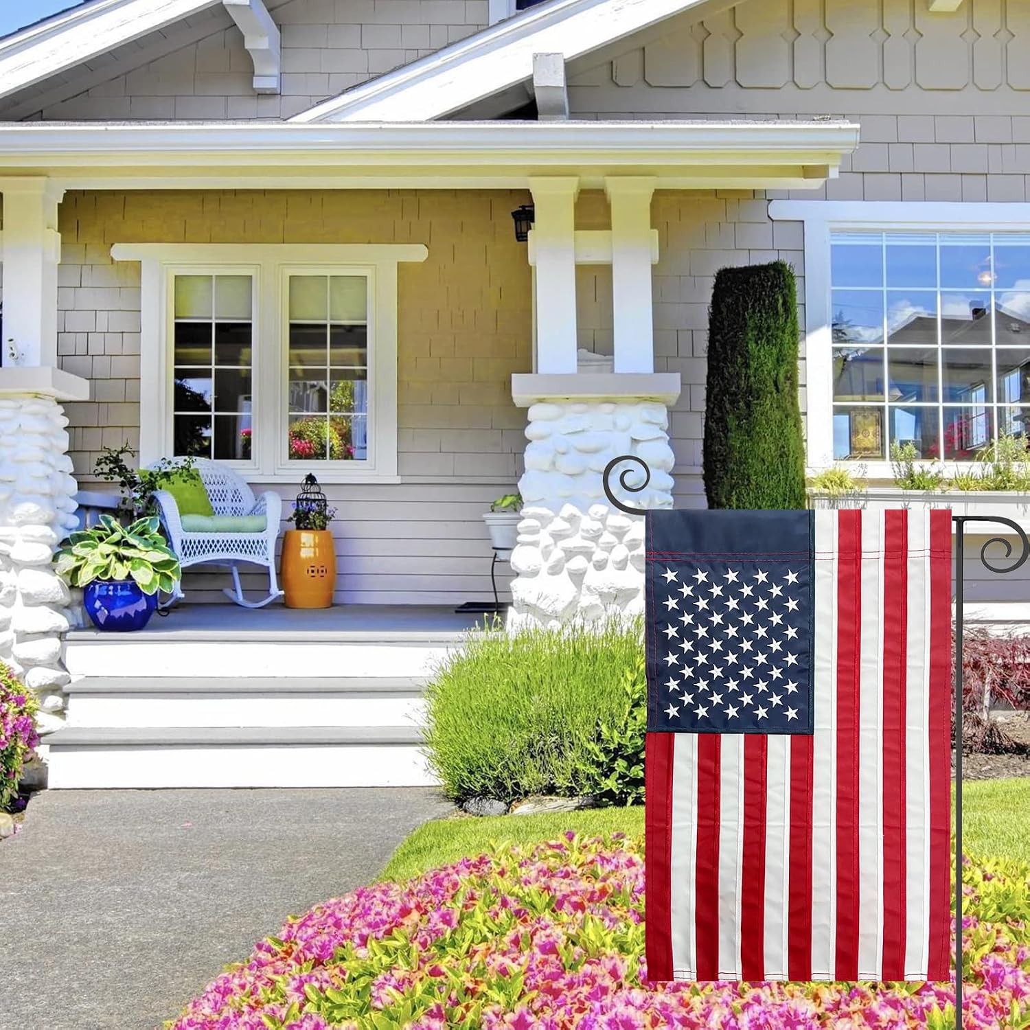 American Flag USA Garden Flag 12 x 18 - Patriotic Double Sided Small Flags for Yard