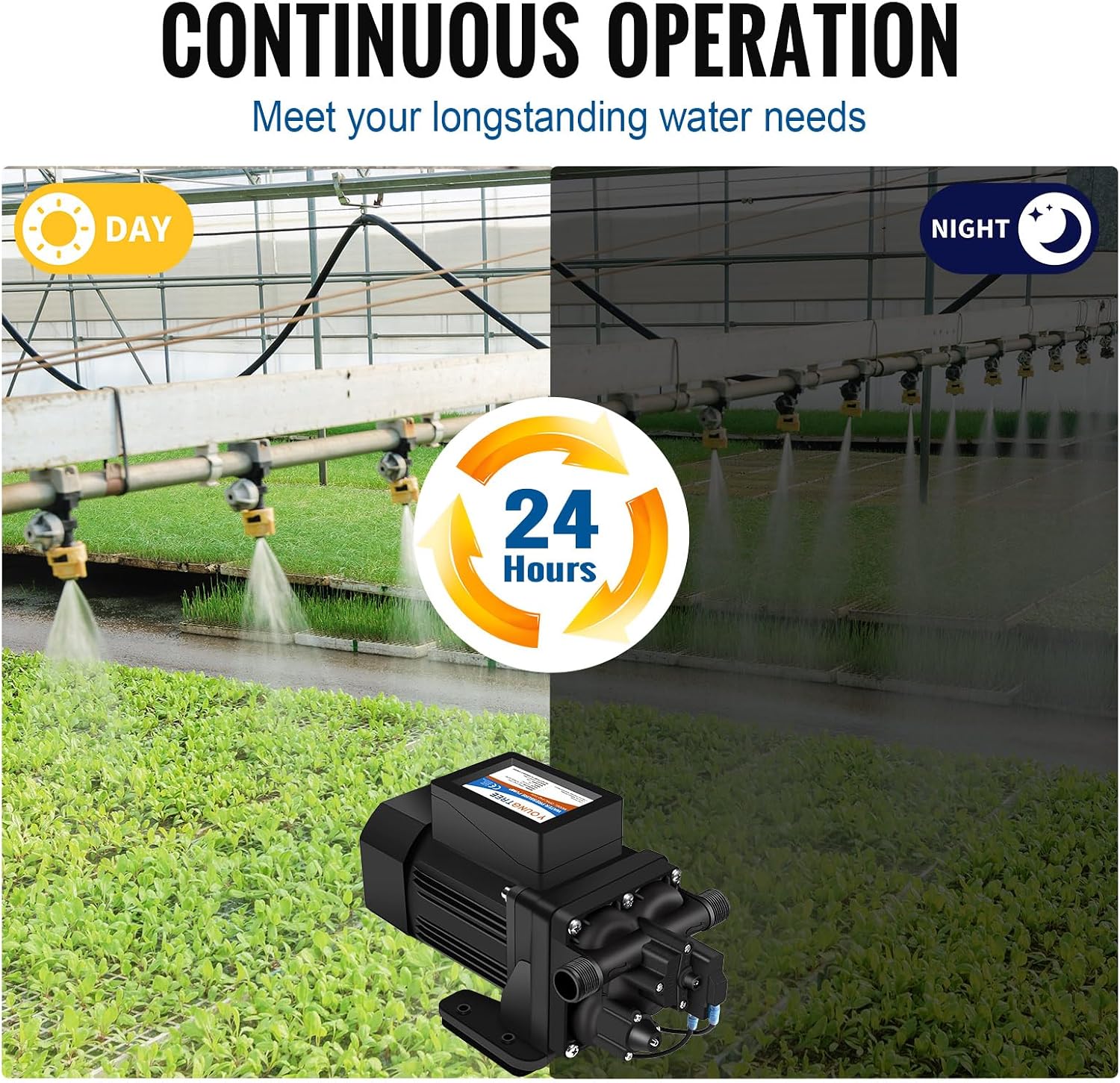 YOUNGTREE RV Water Pressure Diaphragm Pump 110V 4.0GPM 50PSI On Demand Fresh Water Transfer Pump 110Volt AC with Garden Hose Adapters for Irrigation Home Pool Draining Sprinkler