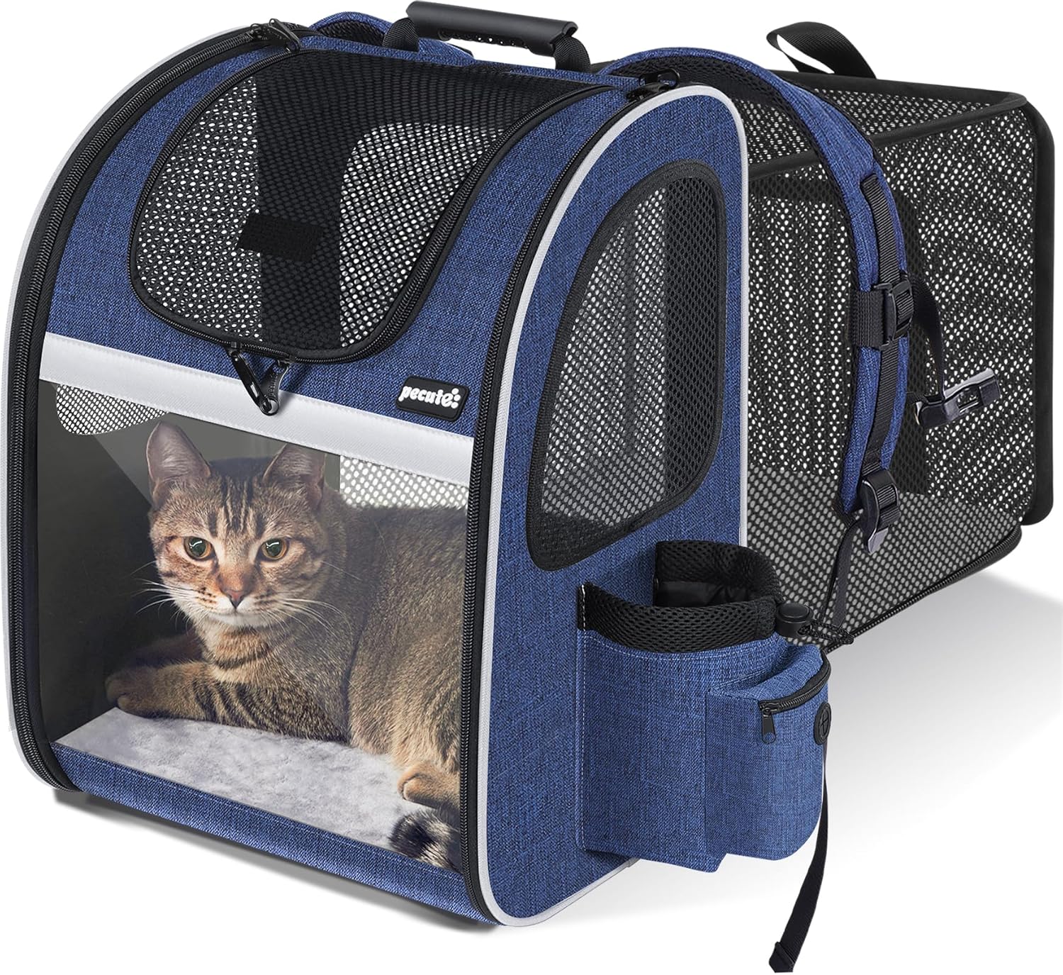 pecute Cat Backpack Expandable, Cat Carrier Backpack with Breathable Window
