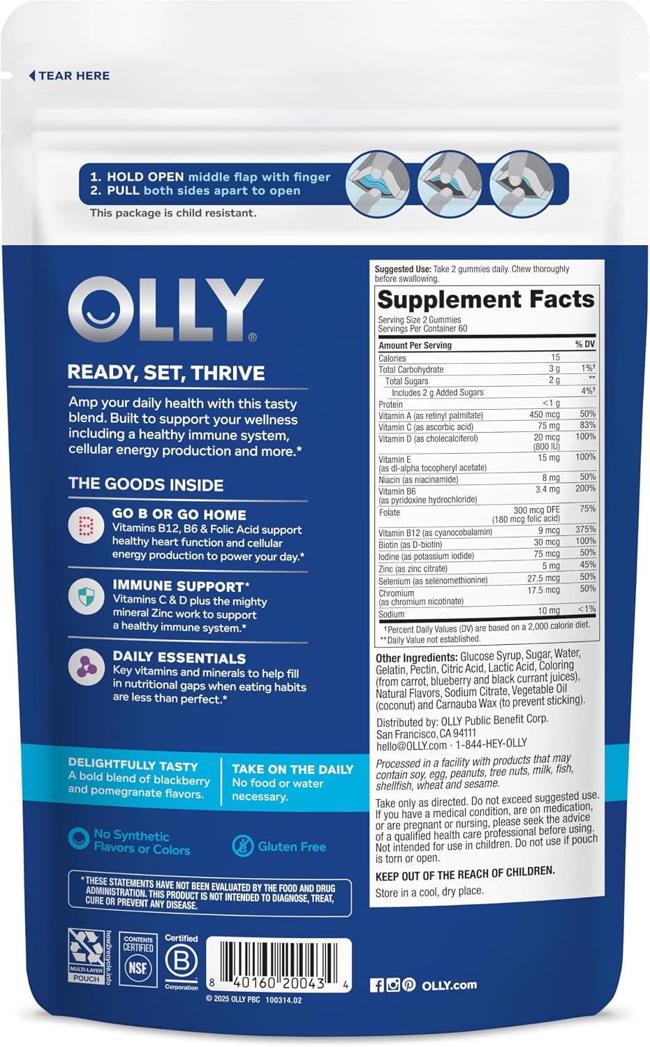 OLLY Men's Multivitamin Gummy, Supports Overall Wellness,* - 90 Count