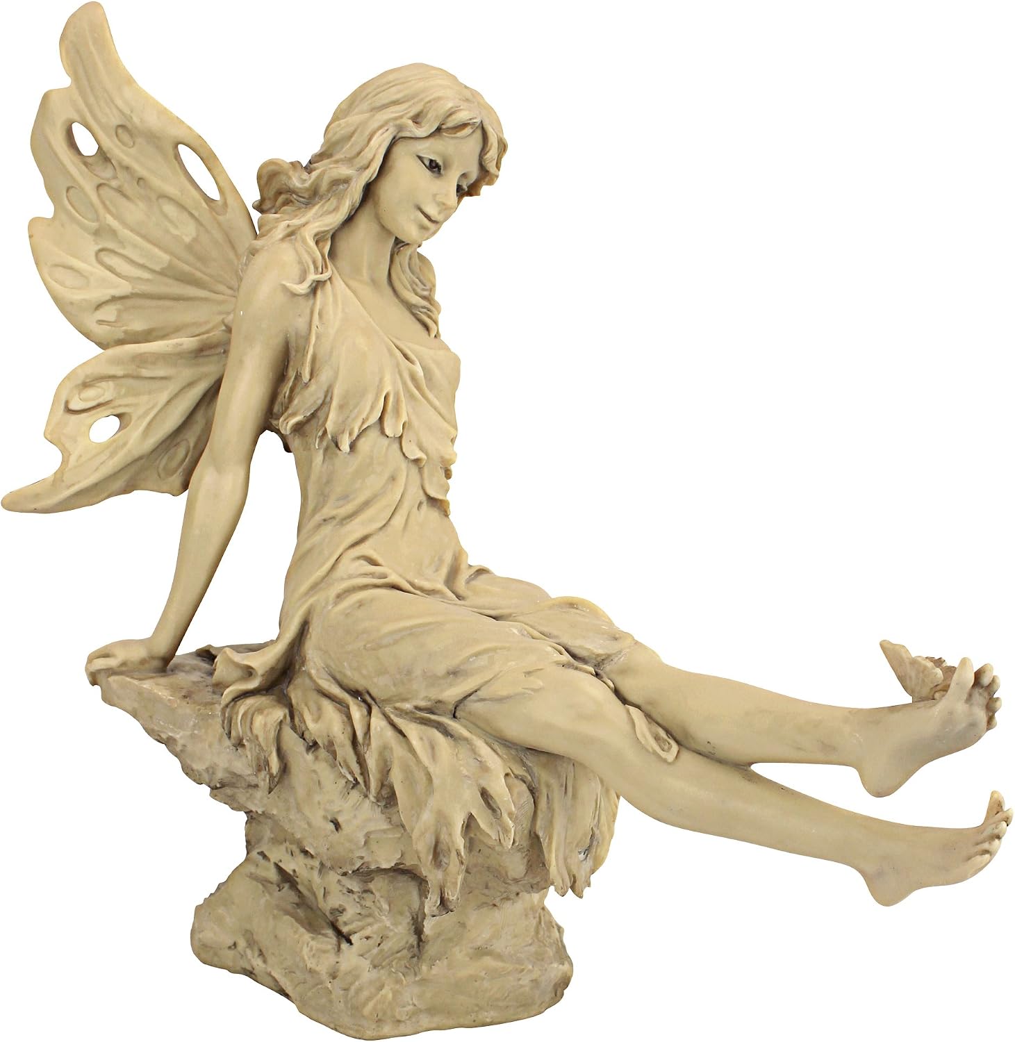 Design Toscano Twinkle Toes Fairy Garden Statue, 13 Inch, Polyresin, Ancient Ivory