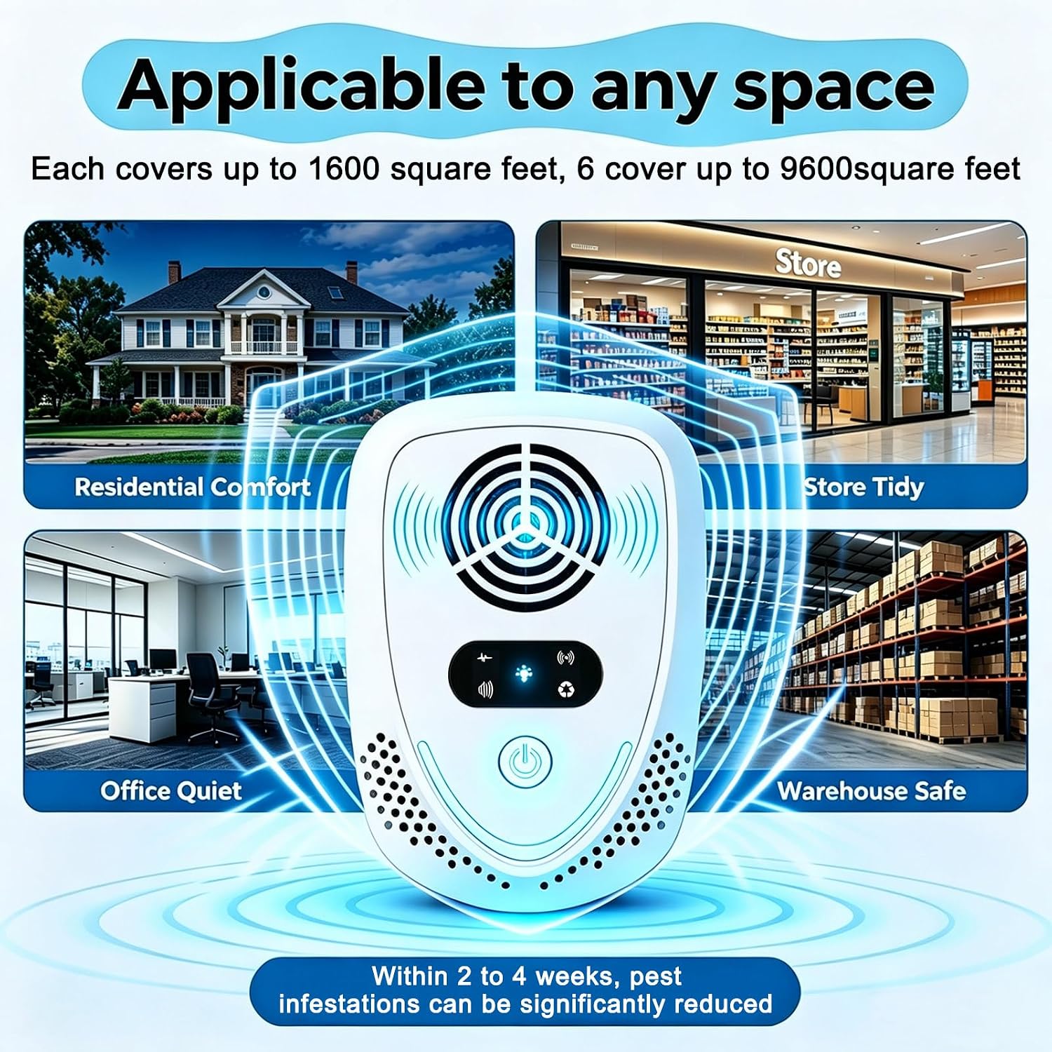 2026 Upgraded Ultrasonic Pest & Insect Repeller Indoor Ultrasonic Repellent | for Mice, Roach, Ant, Rodent, Mouse, Mosquito, Spider, Bugs