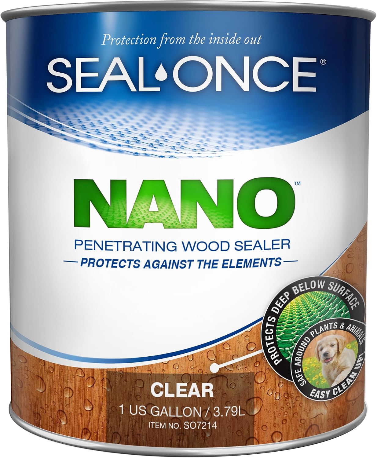 Seal-Once Nano Clear Penetrating Wood Sealer - Premium Waterproof Sealant (Quart)