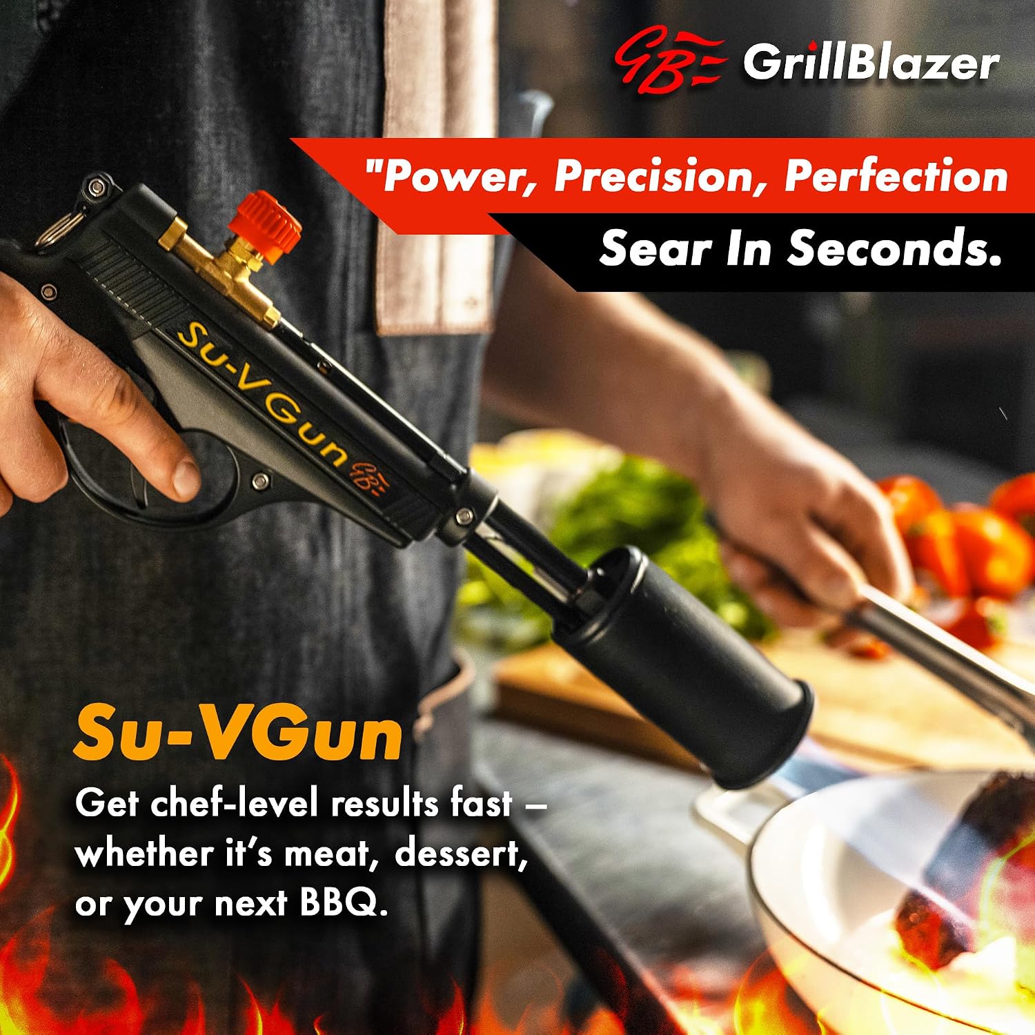 Grillblazer Su-VGun Propane Torch with Stand – High Power 240, 000+ BTU Flame Thrower Gun for Instant, Steak Searing, Charcoal Ignition