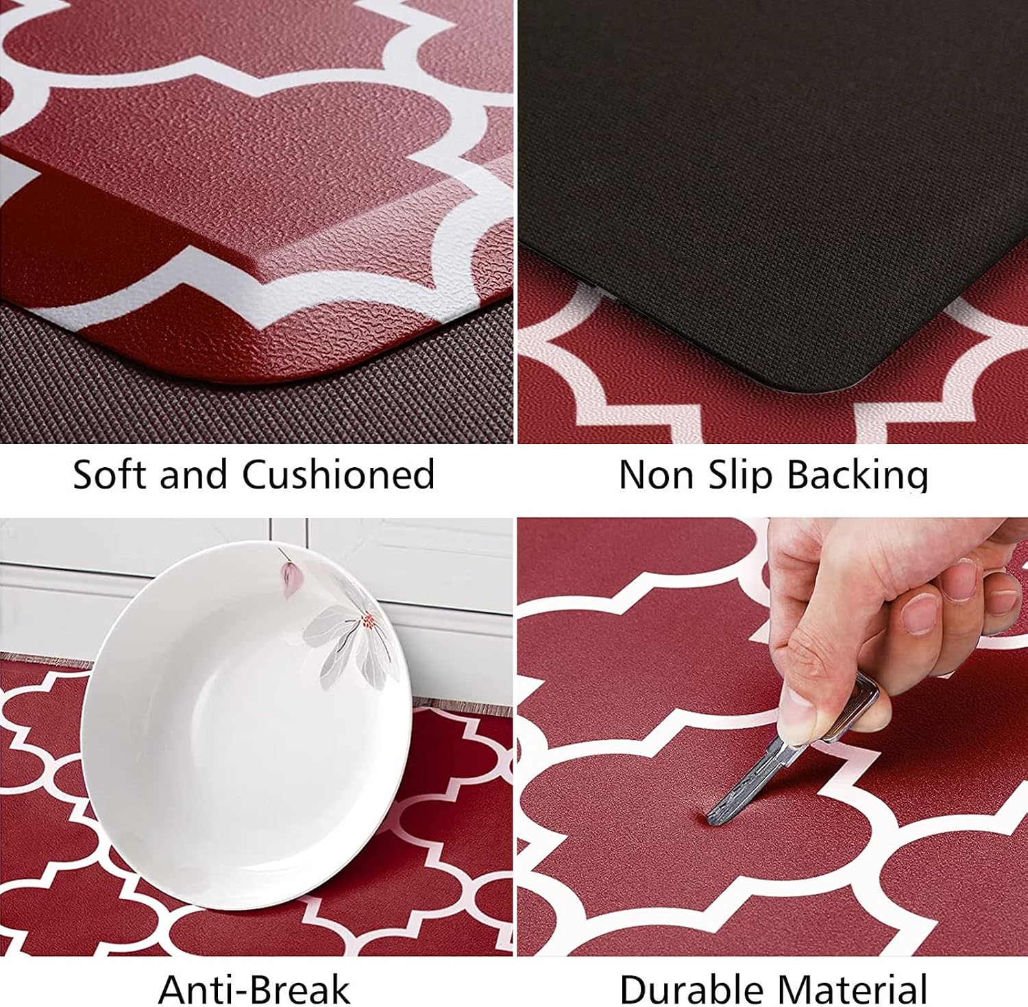 KMAT Kitchen Mat Set of 2,Cushioned Anti-Fatigue Kitchen Mats for Floor