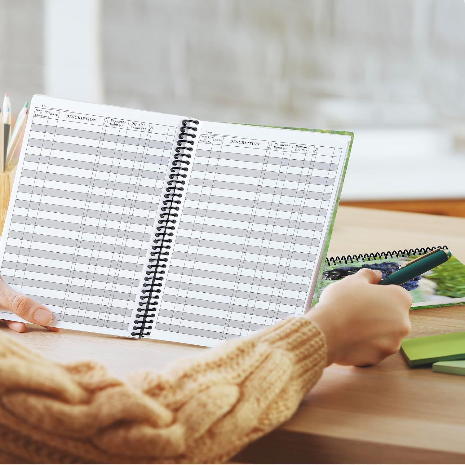 The Superior Register's Premium Check Book Register & Debit Card Ledger Notebook - Checking Account Register, Business Ledger, Cash Log & Expense Tracker - Standard Edition - 1 Pc, Teal