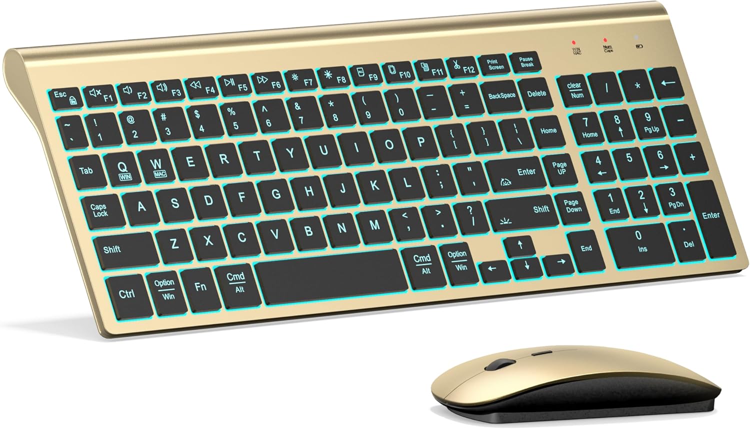 Wireless Keyboard and Mouse Ultra Slim Combo, TopMate - White | 2.4G Silent Compact 2400DPI Mouse and Scissor Switch Keyboard Set with Cover, Batteries Included, for PC/Laptop/Windows/Mac