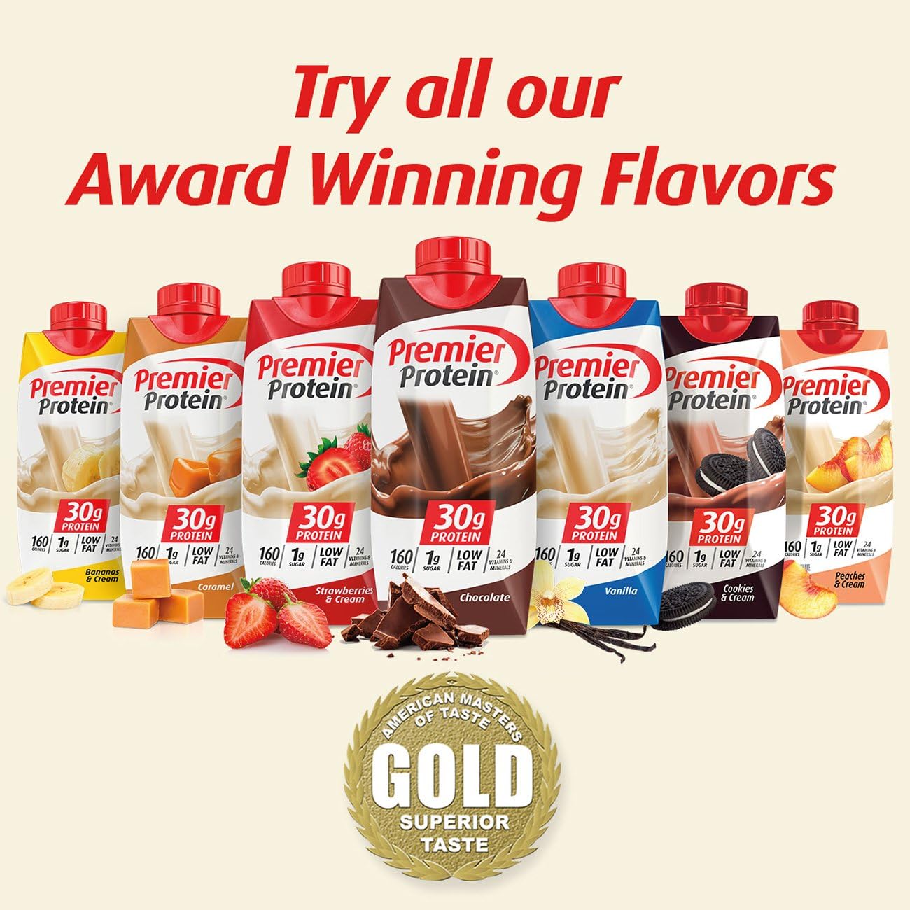Premier Protein 30g Protein Shake, Caramel, 12 Count