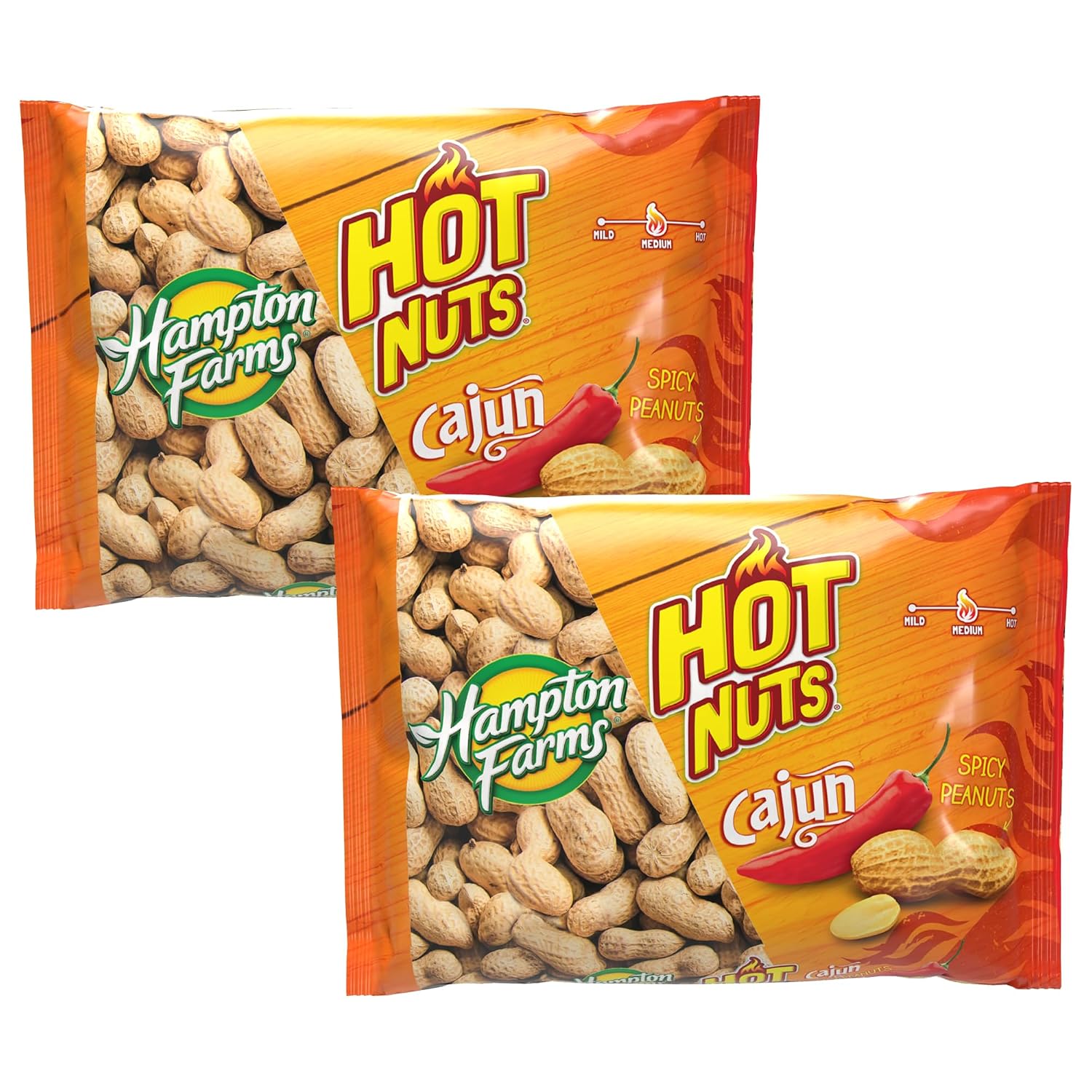 Hampton Farms Fancy Roasted In-Shell Cajun Peanuts, USA Grown, 10 oz Bag | Bold spicy Cajun roasted in-shell peanuts, USA grown, all natural, great for snacking and game day