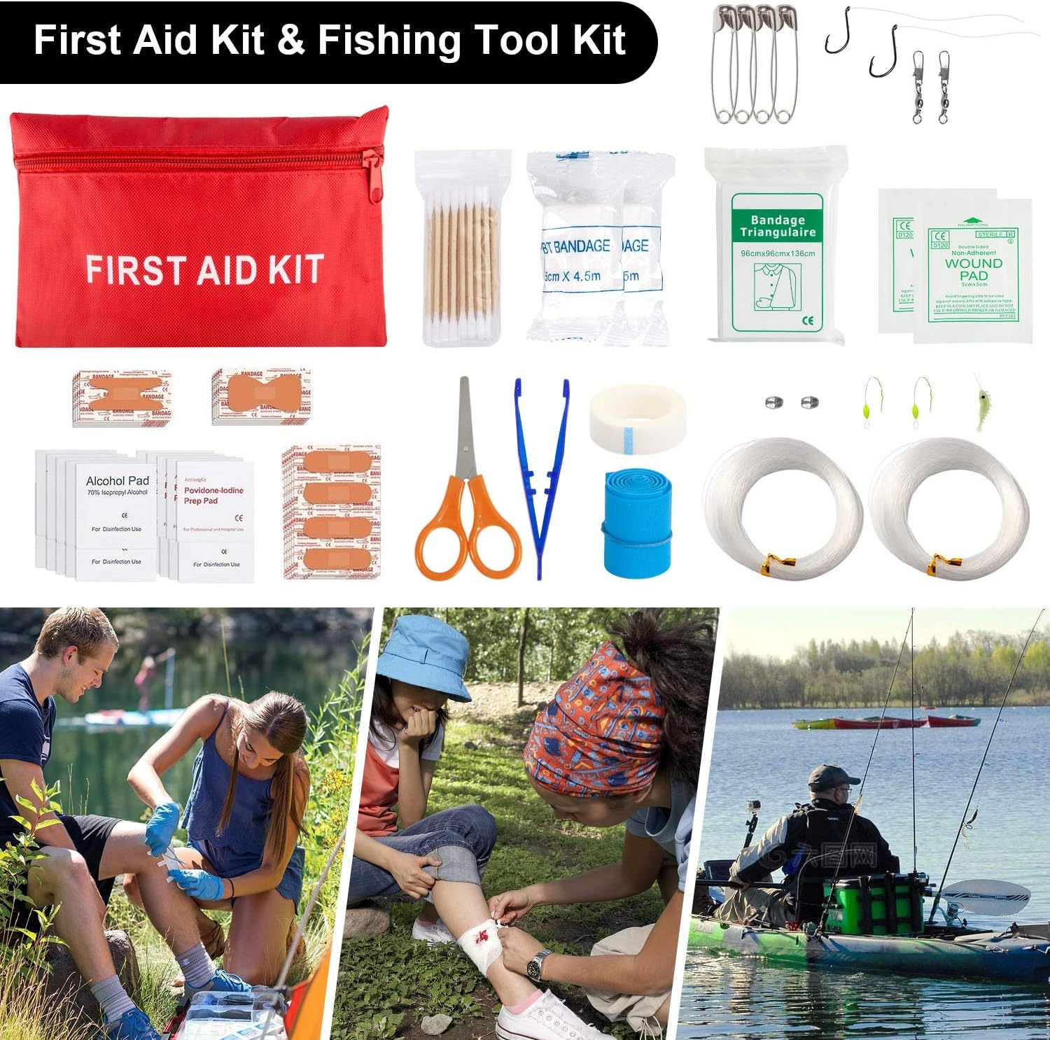 Survival Kit, First Aid Kit Survival Gear and Supplies Emergency Kit with Bug Out Bag Tactical Military Grade Molle IFAK for Camping, Earthquake