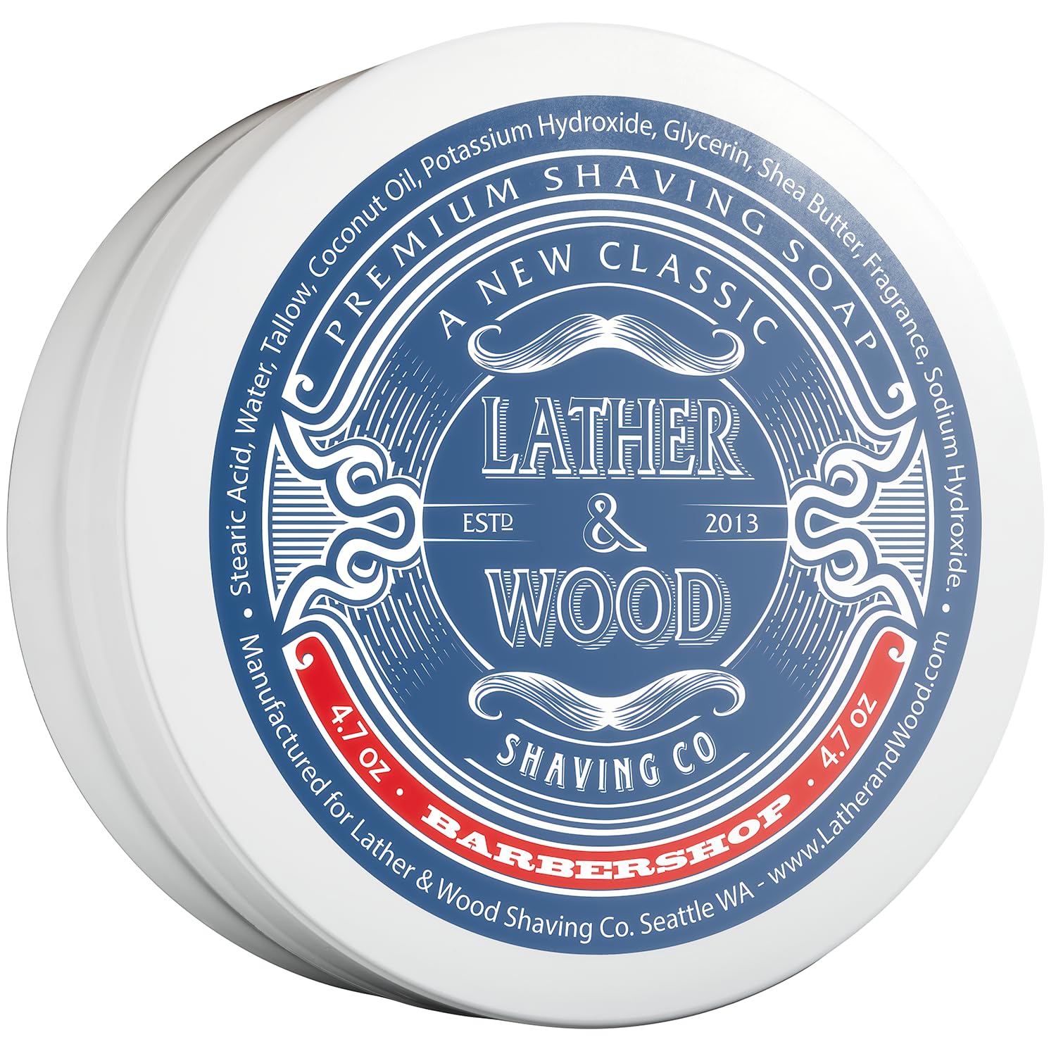 Lather & Wood Shaving Soap - Sandalwood - Simply The Best Luxury Shaving Cream - Tallow - Dense Lather with Fantastic Scent for The Worlds Best Wet Shaving Routine. 4.6 oz (Sandalwood)