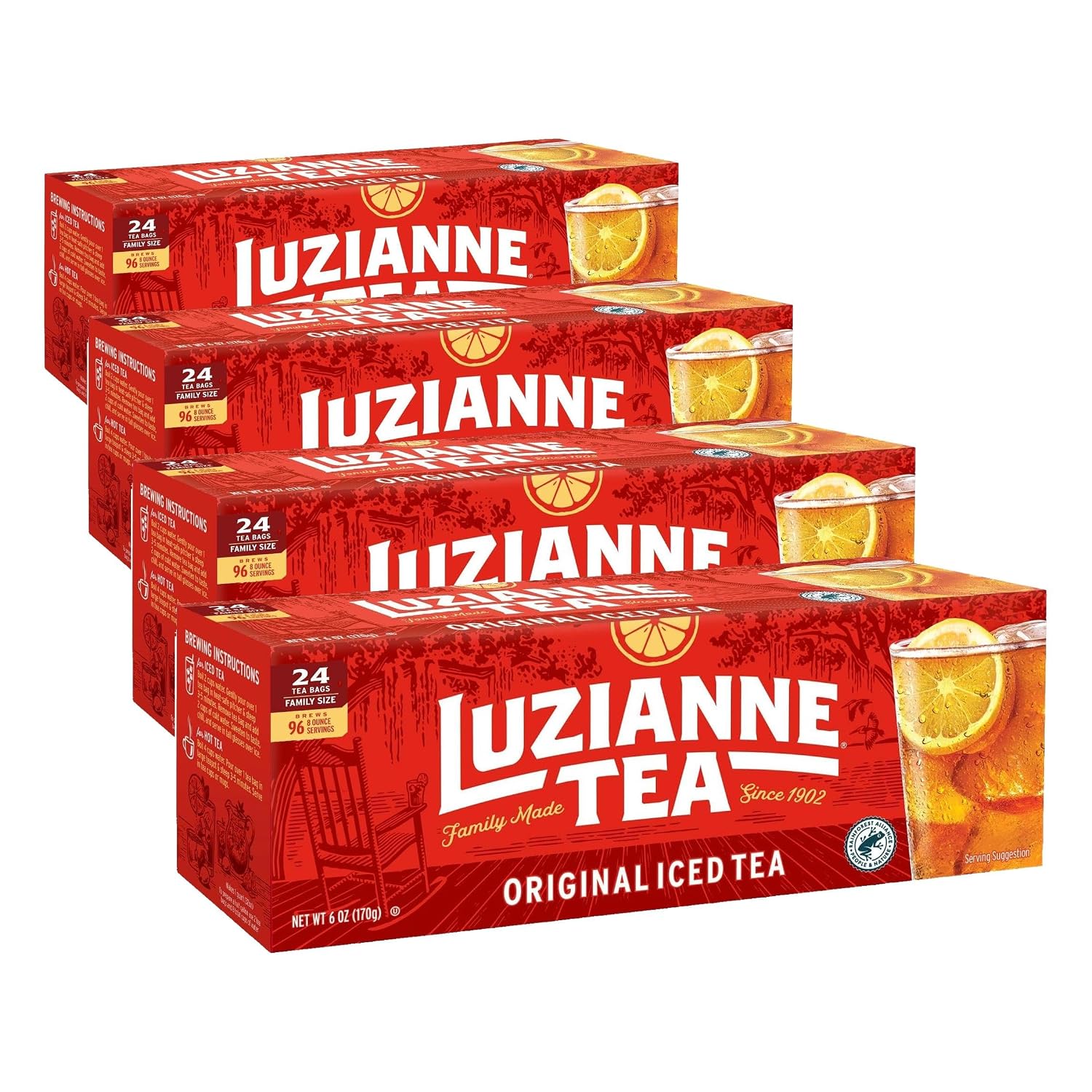 Luzianne Green Tea Bags, Family Size, 24ct Box (Pack of 1)