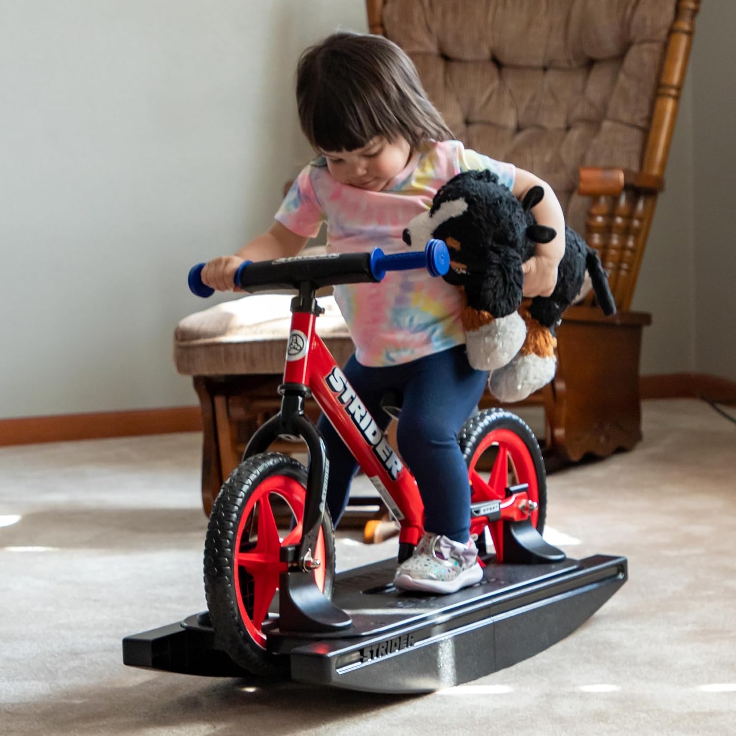 Strider Sport 2-in-1 Rocking Bike, Ages 6 Months–4 Years | For 12 Model, Converts Baby Rocking Toy to Toddler Balance Bike, Tool-Free Adjustments, Wide and Stable Base, Durable Plastic
