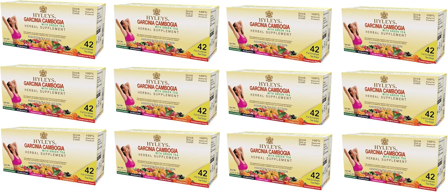 HYLEYS Tea Garcinia Cambogia Green Tea 5 Flavors Assortment - 25 Tea Bags