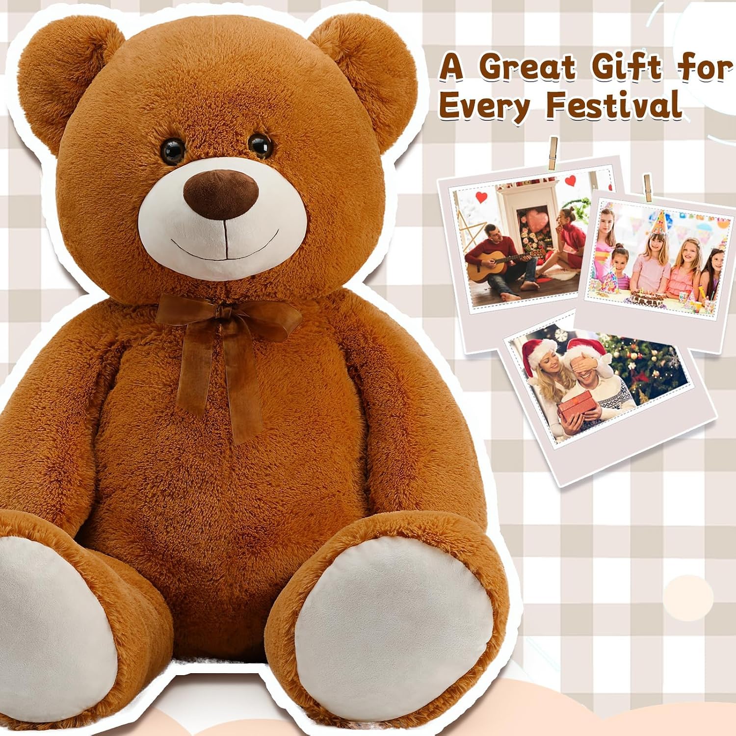 Toys Studio 47 Inch Big Teddy Bear Giant Stuffed Animal for Girls
