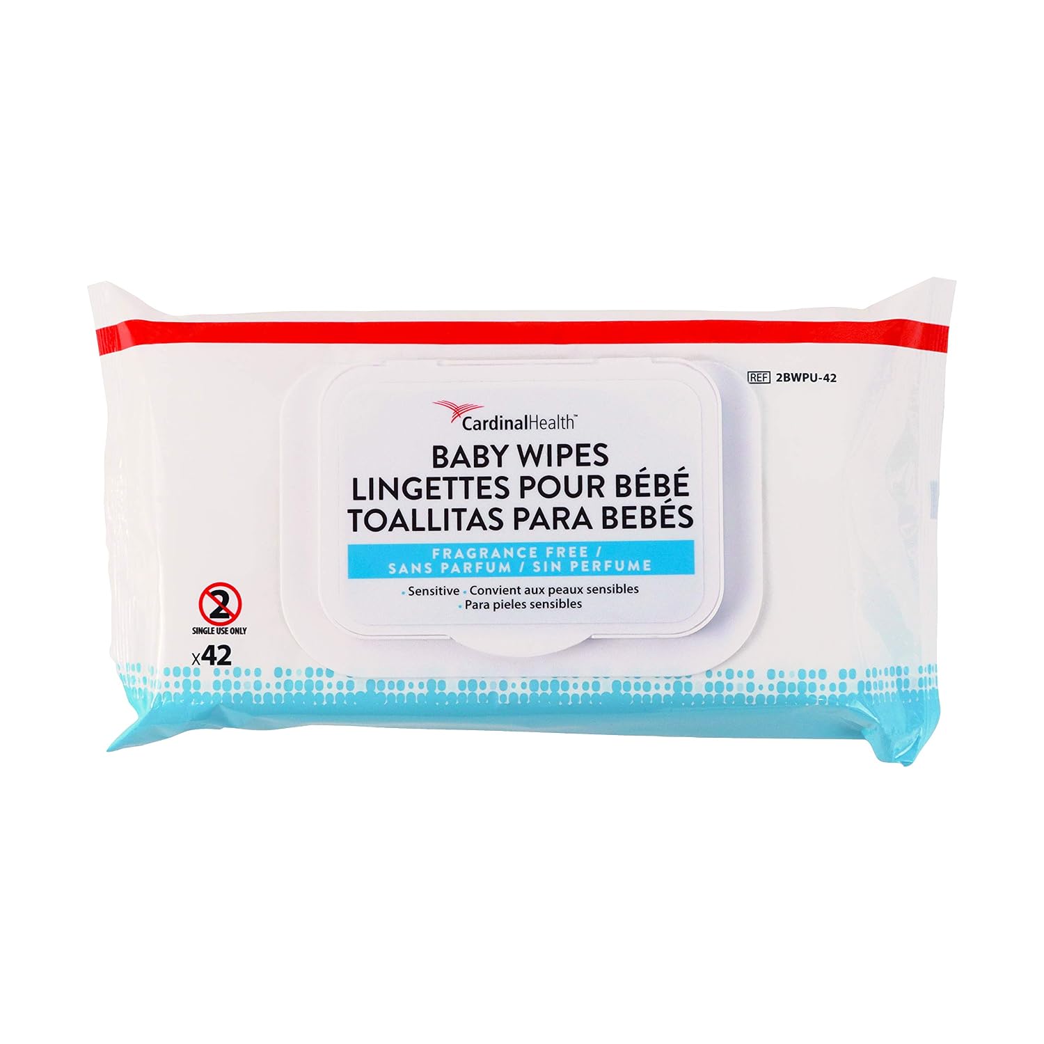 Cardinal Health 2BWPU-42 Premium Baby Wipes - Sensitive, Hypoallergenic, Free of Dyes, Fragrances, Lanolin, Parabens, Phthalates, Sulfates, 1