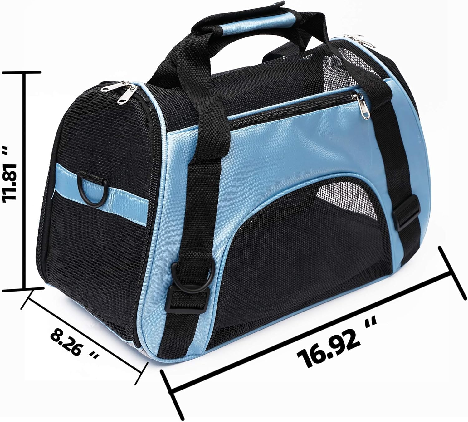 MuchL Cat Carrier for Cats Soft-Sided Travel Pat Carrier for Cat with Wooden Padding Board Airline Approved Lightweight Comfortable Cat Bag for