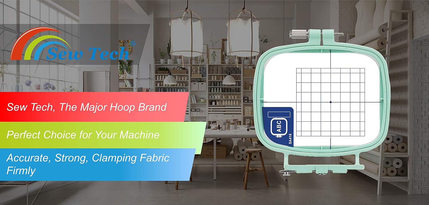 Sew Tech Embroidery Hoop for Brother, 4.3x7.1in 110x180mm SA418 EF33 Frame