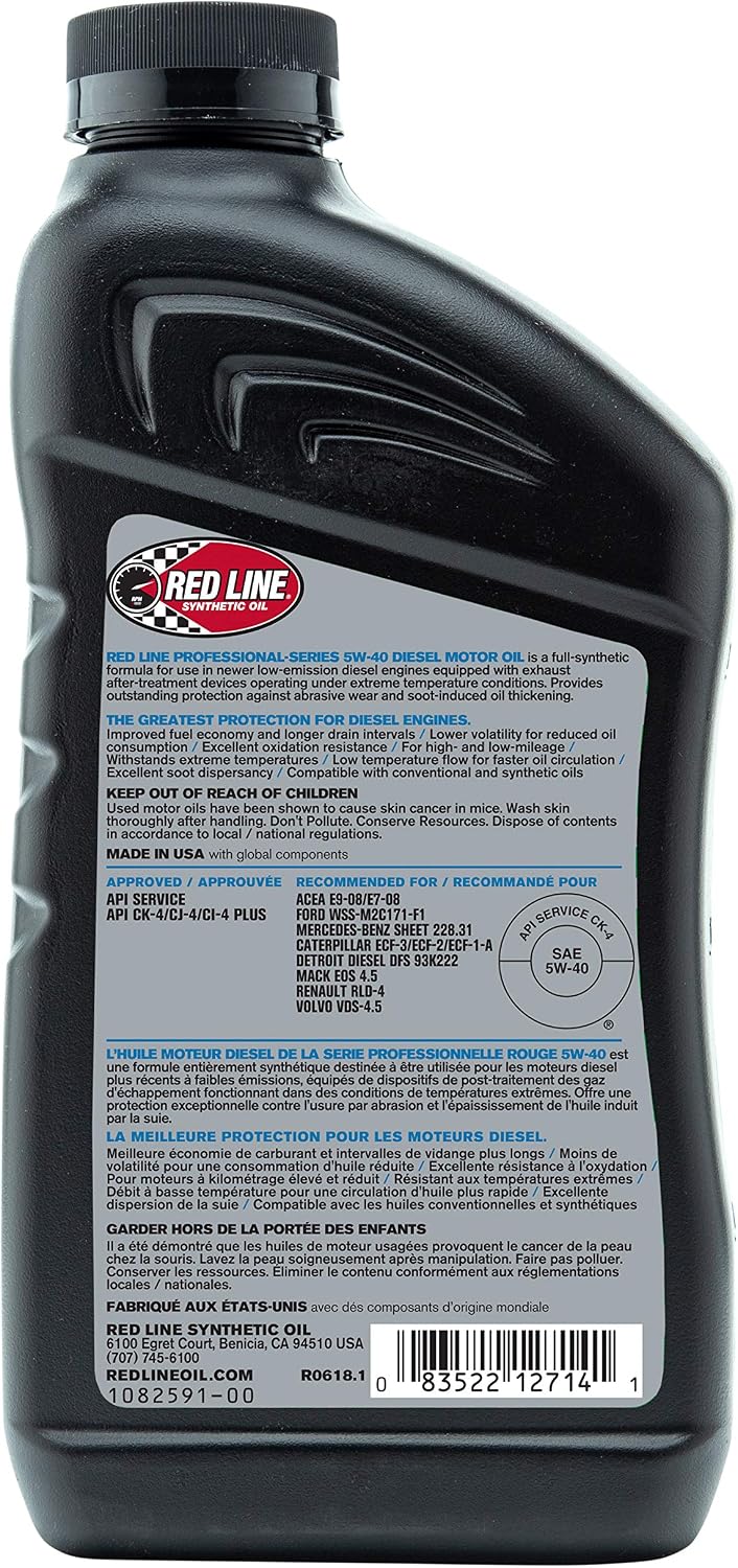 Red Line 12715 Professional Series 5W40 Diesel Motor Oil - 1 Gallon