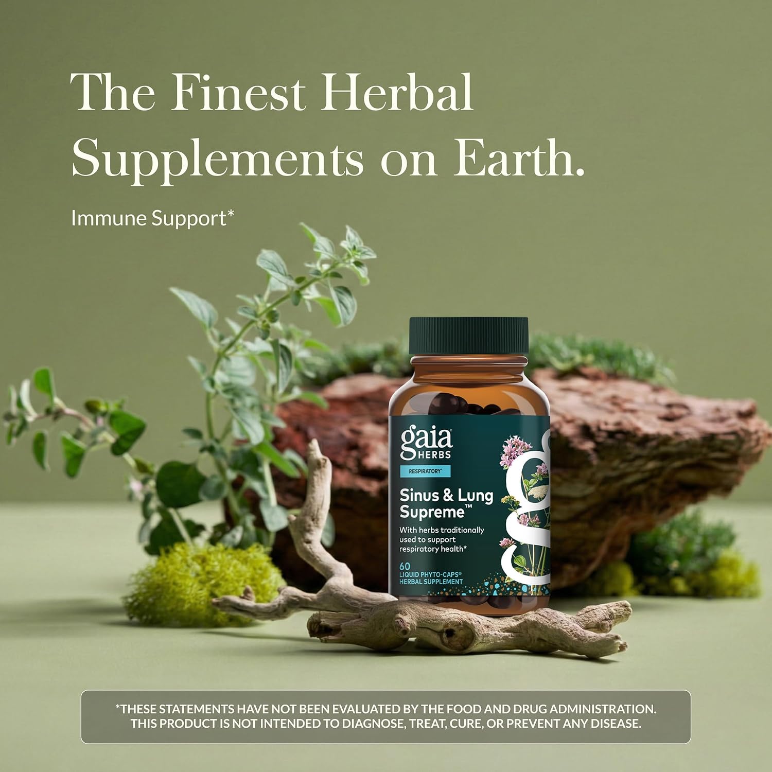 Gaia Herbs Sinus & Lung Supreme - Lung Support Supplement with Herbs Traditionally Used to Support Respiratory & Sinus Health* - Vegan