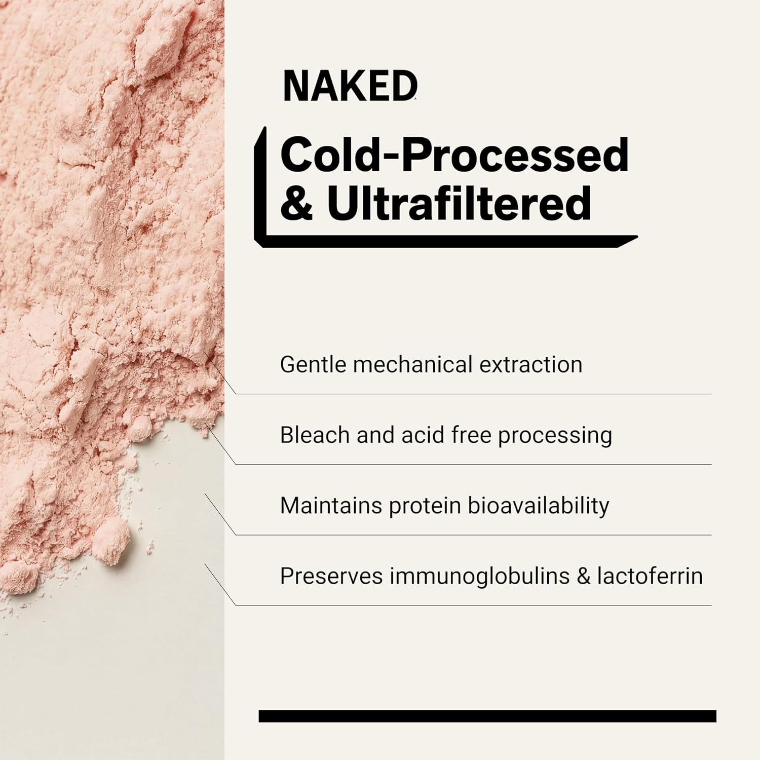 NAKED Whey 5LB 100% Grass Fed Unflavored Whey Protein Powder - Only 1 Ingredient, NSF Certified, Undenatured, Gluten Free, Soy Free, Promote Muscle Growth and Recovery - 76 Servings
