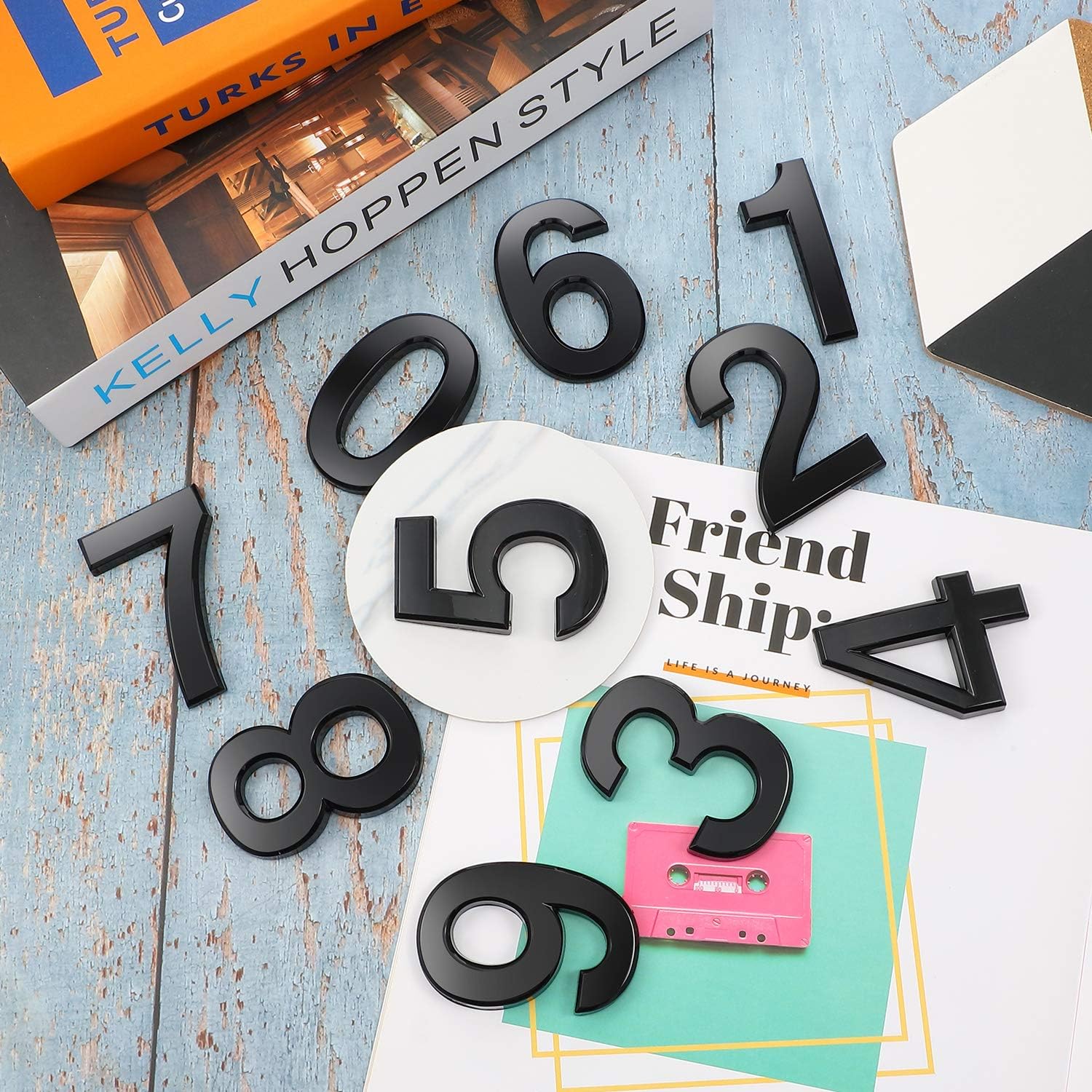 20 Pieces House Numbers Mailbox Numbers 0-9, 3D Door Address Numbers Self Adhesive Mailbox Numbers Sticker or House, Apartment, Office, Hotel Room