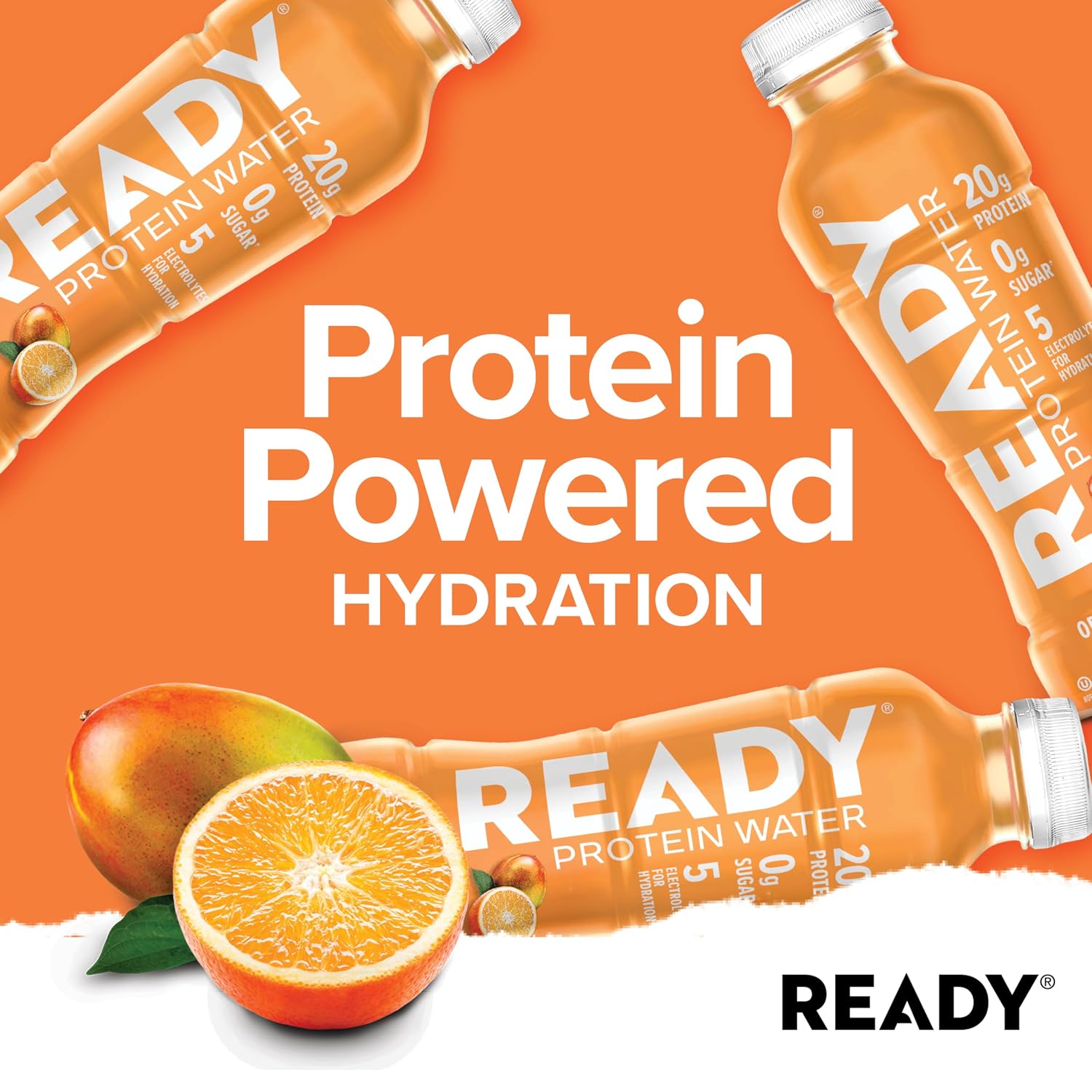 Ready Clear Protein Water, Blueberry, 20g Whey Protein Isolate, 12 Pack