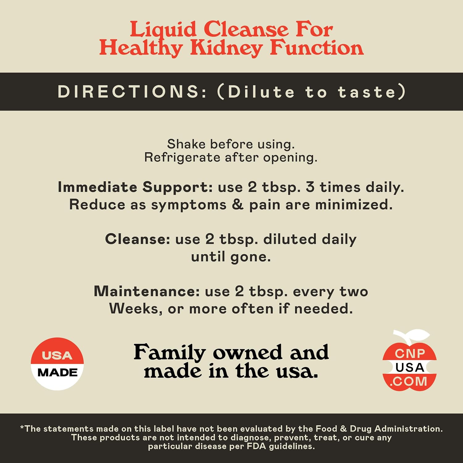 CNP | Kidney Complete Liquid 16oz - ACV, Lemon, Chanca Piedra Cleanse Aid | Kidney support liquid with apple cider vinegar, lemon and organic chanca piedra for daily cleanse and detox routines