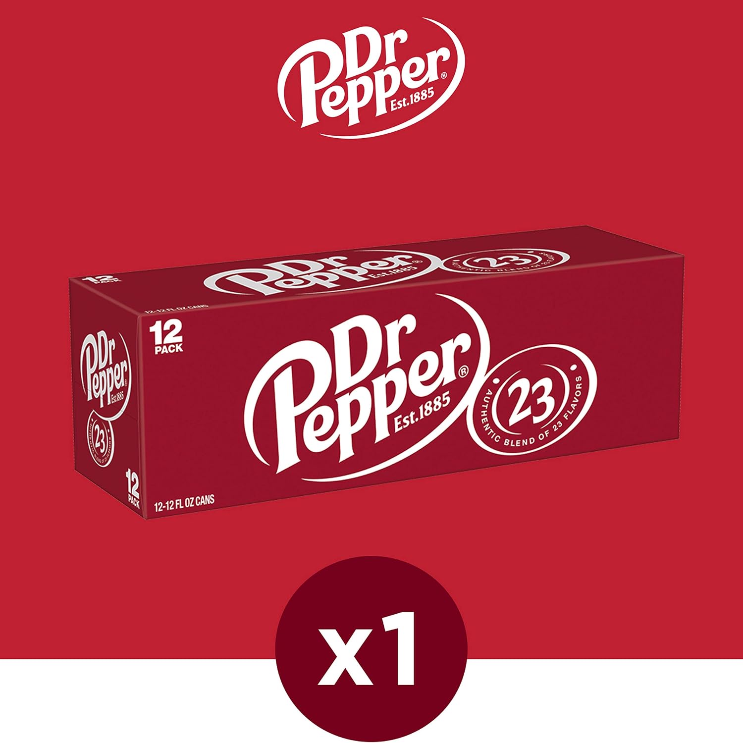 Diet Dr Pepper Soda, 12 fl oz cans, pack of 12