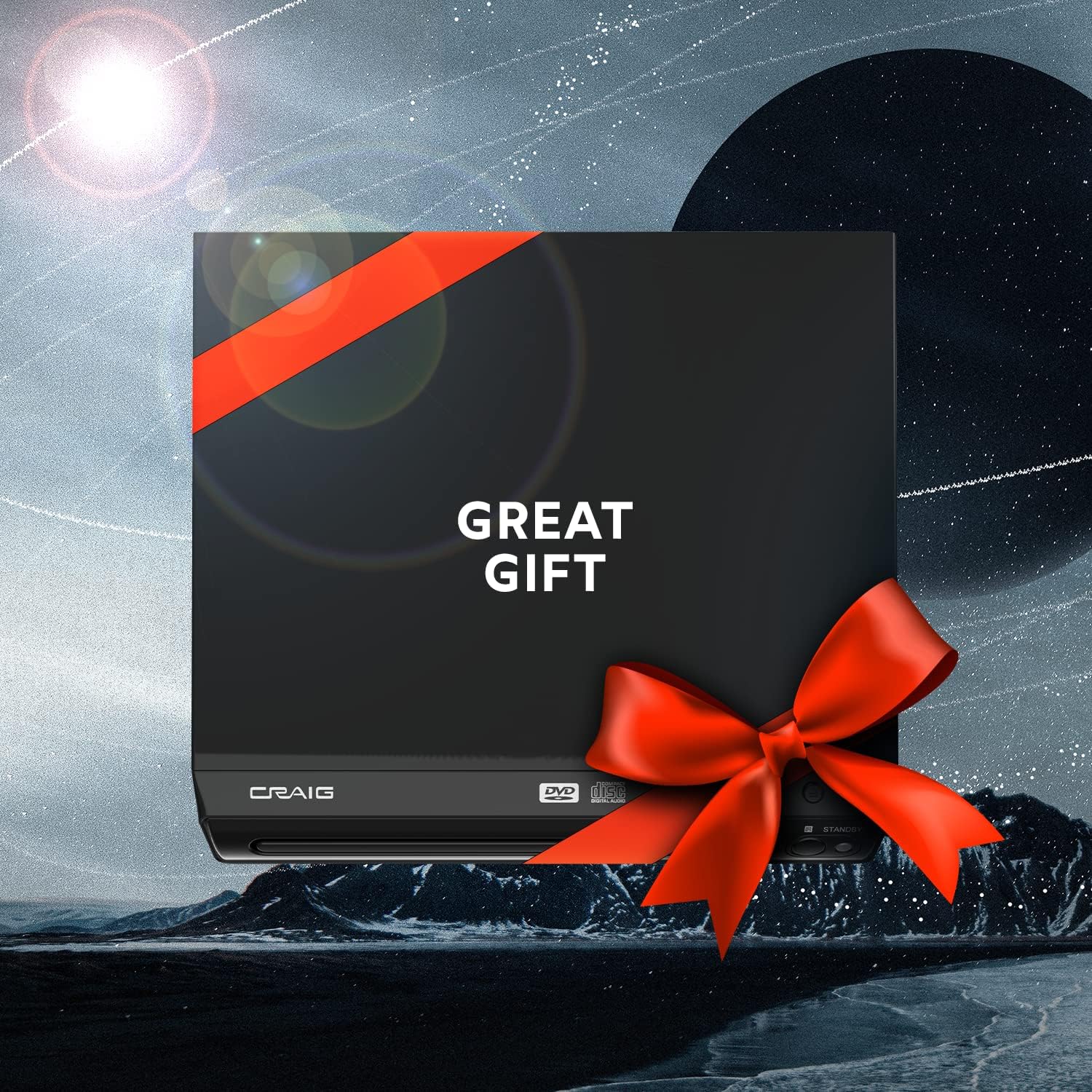 Craig CVD401A Compact HDMI DVD Player with Remote in Black | Compatible with DVD-R/DVD-RW/JPEG/CD-R/CD-R/CD | Progressive Scan | Up-Convert to 1080p |