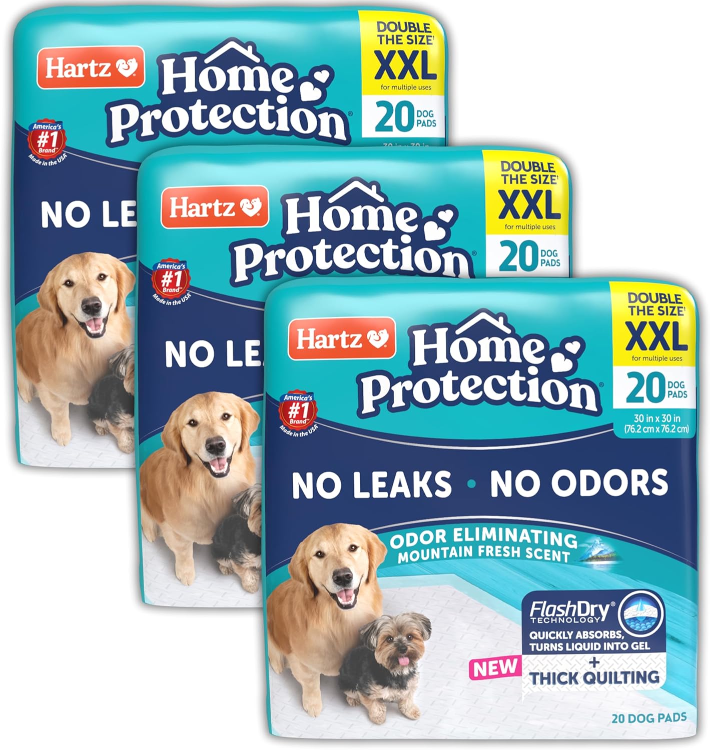 Hartz Home Protection Super Absorbent Odor Eliminating Lavender Scented No Leak Dog Pads, XXL 20 count