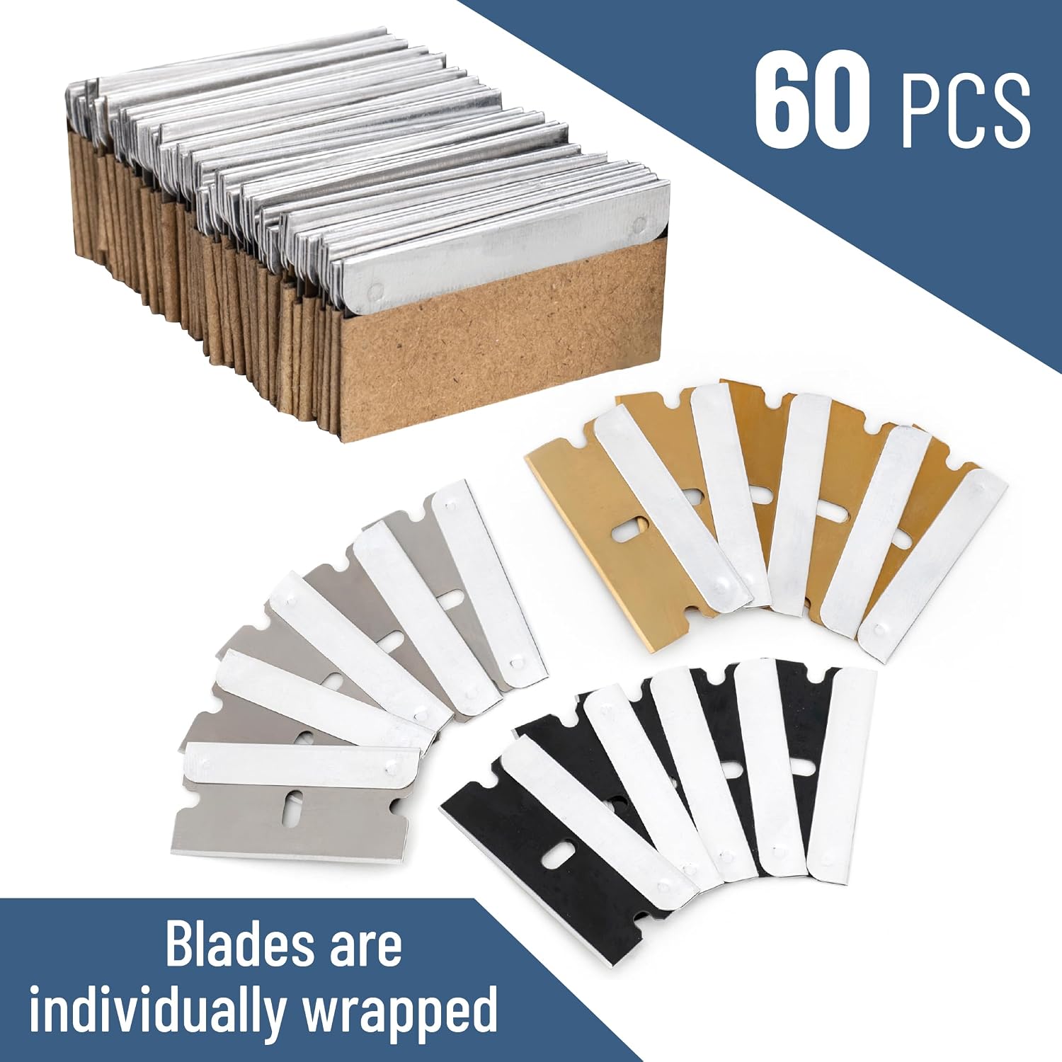 Bates- Razor Blades, 50 pcs, Carbon Steel Flat Scraper Blades