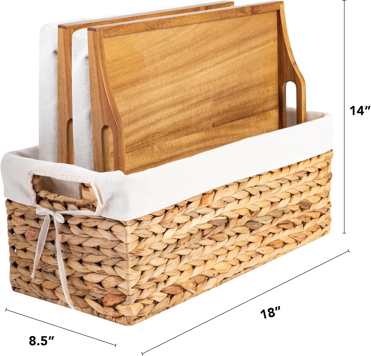 ROSSIE HOME Wood Lap Tray – Natural Acacia, Fits 15.6” Laptops