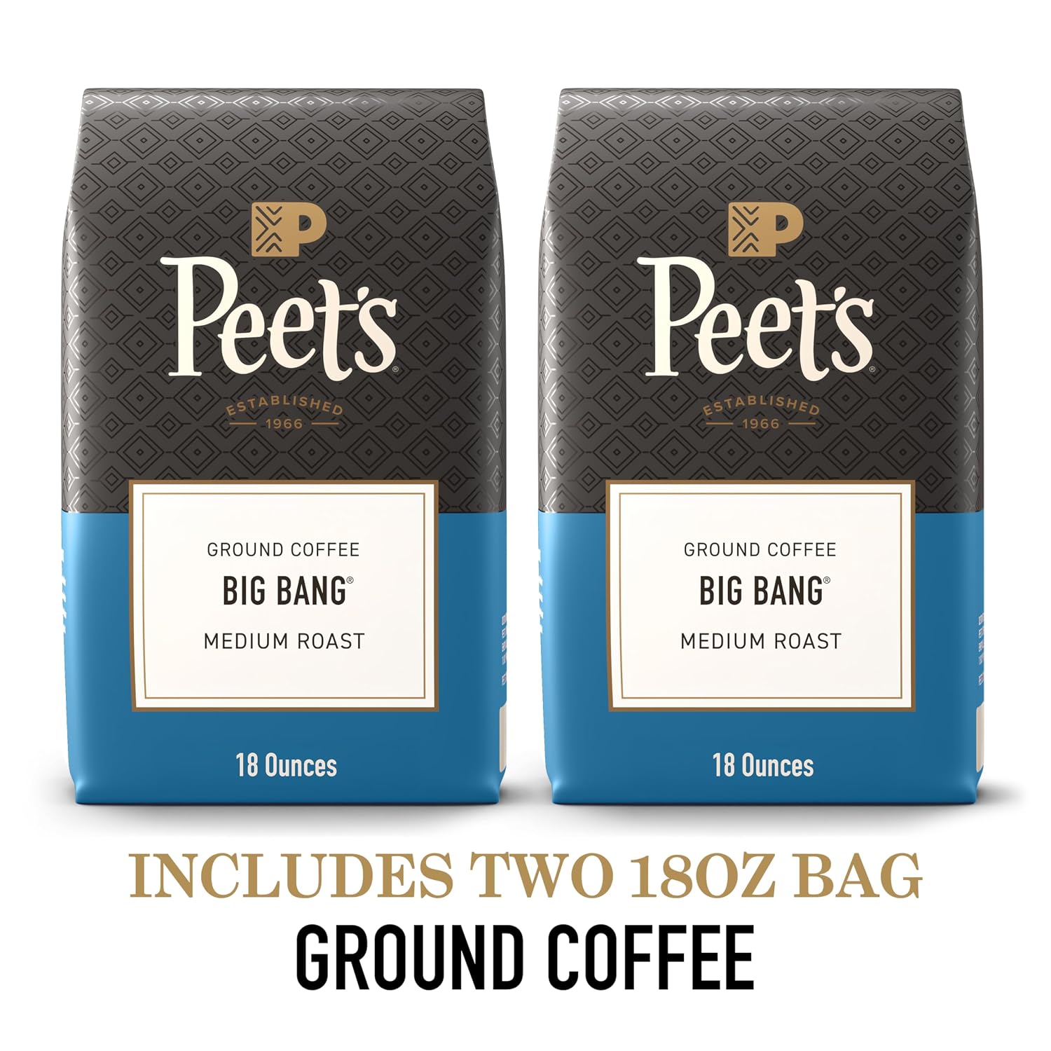 Peet's Coffee Ground Coffee Medium Roast, Big Bang, 18 Ounces
