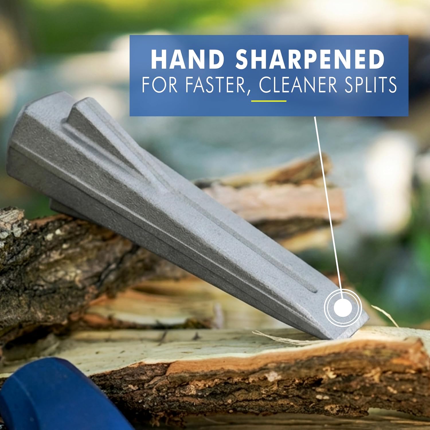 ESTWING Sure Split Wedge - 5-Pound USA Made Wood Splitting Tool with Forged Steel Construction & 1-7/8" Cutting Edge - Finish May Vary - E-5 | Made in USA, Wood Splitting Made Easy, Fin Splitting Design, Hand Sharpened, Perfect For The Outdoorsman