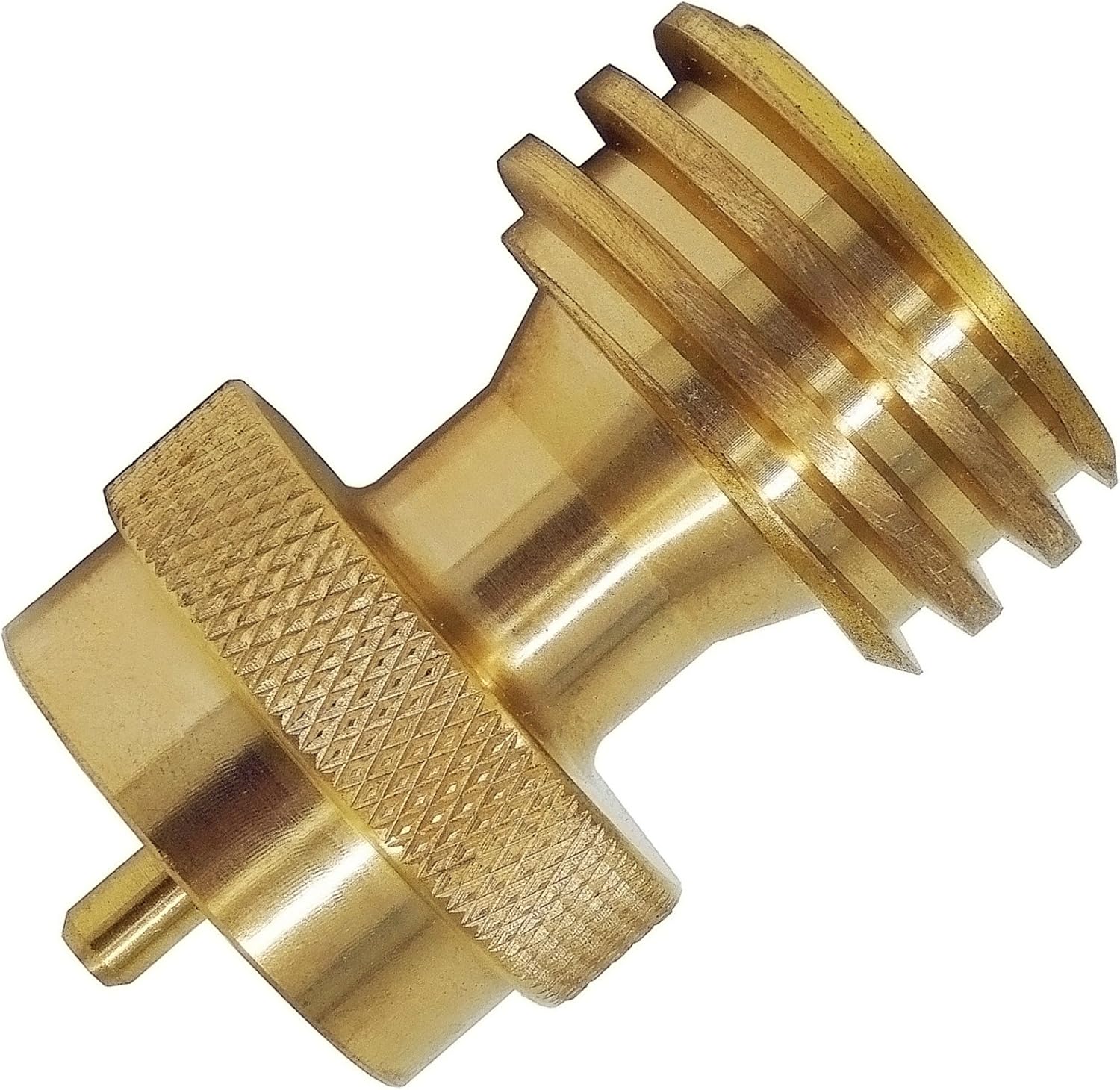 Steak Saver 1 lb to 20 lb Propane Tank Adapter for Grill with 1 lb Cylinder | 1"-20 Female Throwaway Cylinder adapter fits QCC1 POL hose and