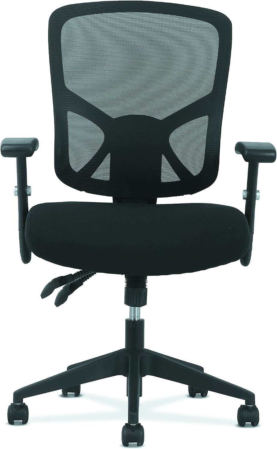 HON Sadie Big and Tall Ergonomic Office Chair, Heavy Duty Desk Chair, Black | Big and tall ergonomic office desk chair for desk work, lumbar support, adjustable arms, mesh comfort, 350 lb capacity
