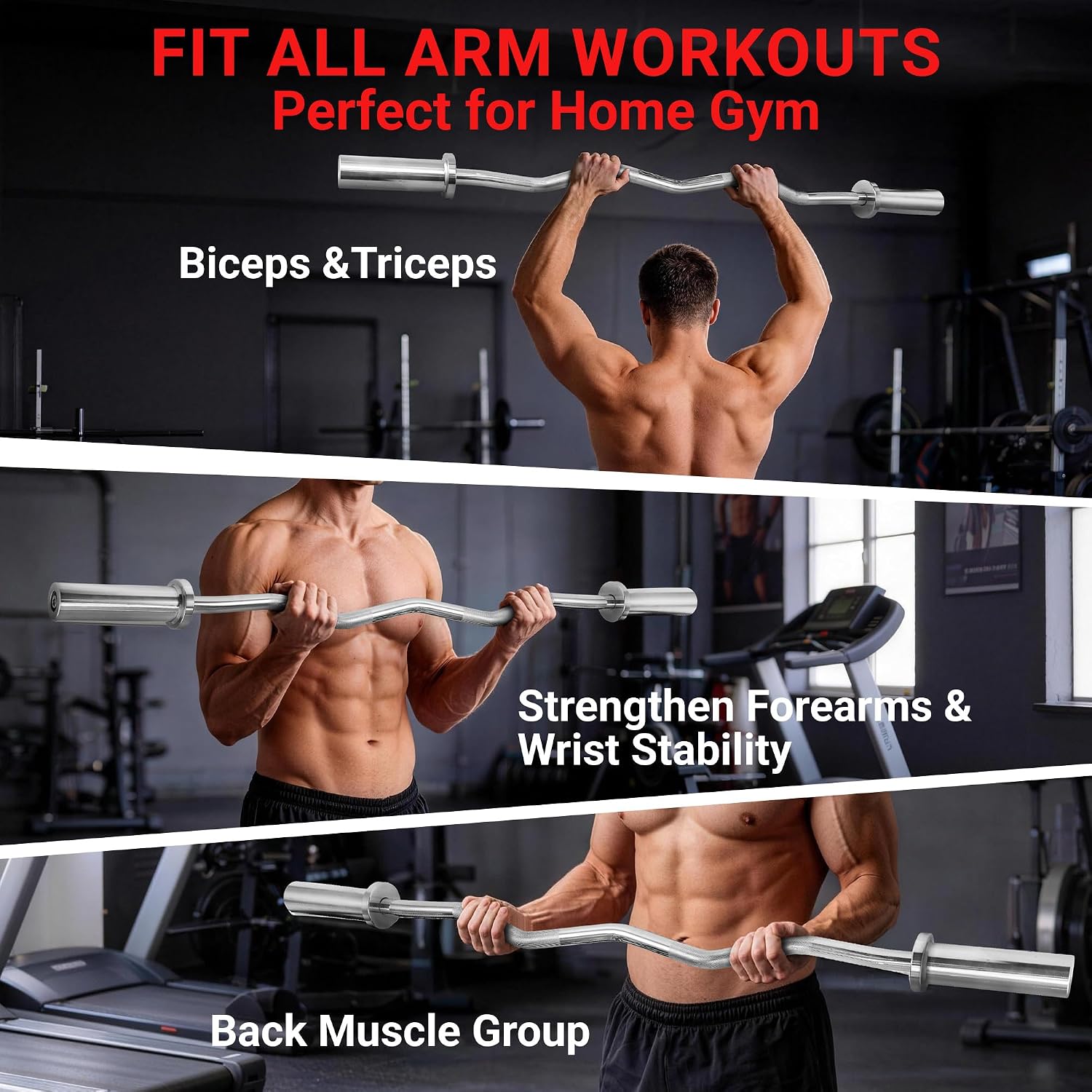 Everyday Essentials Olympic Super Curl Barbell Curl Bar, 48 inch (350 lb Weight Capacity)