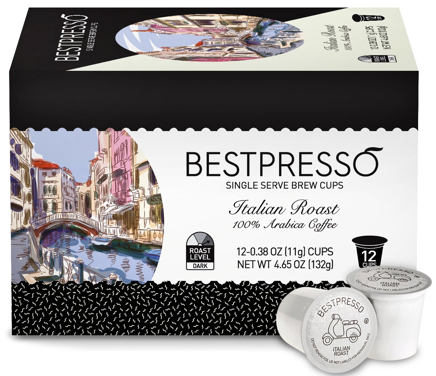 Bestpresso Coffee, Donut Shop Medium Roast Single Serve K-Cup Pods, 96 Count (Compatible With 2.0 Keurig Brewers) 8 Packs Of 12 Cups