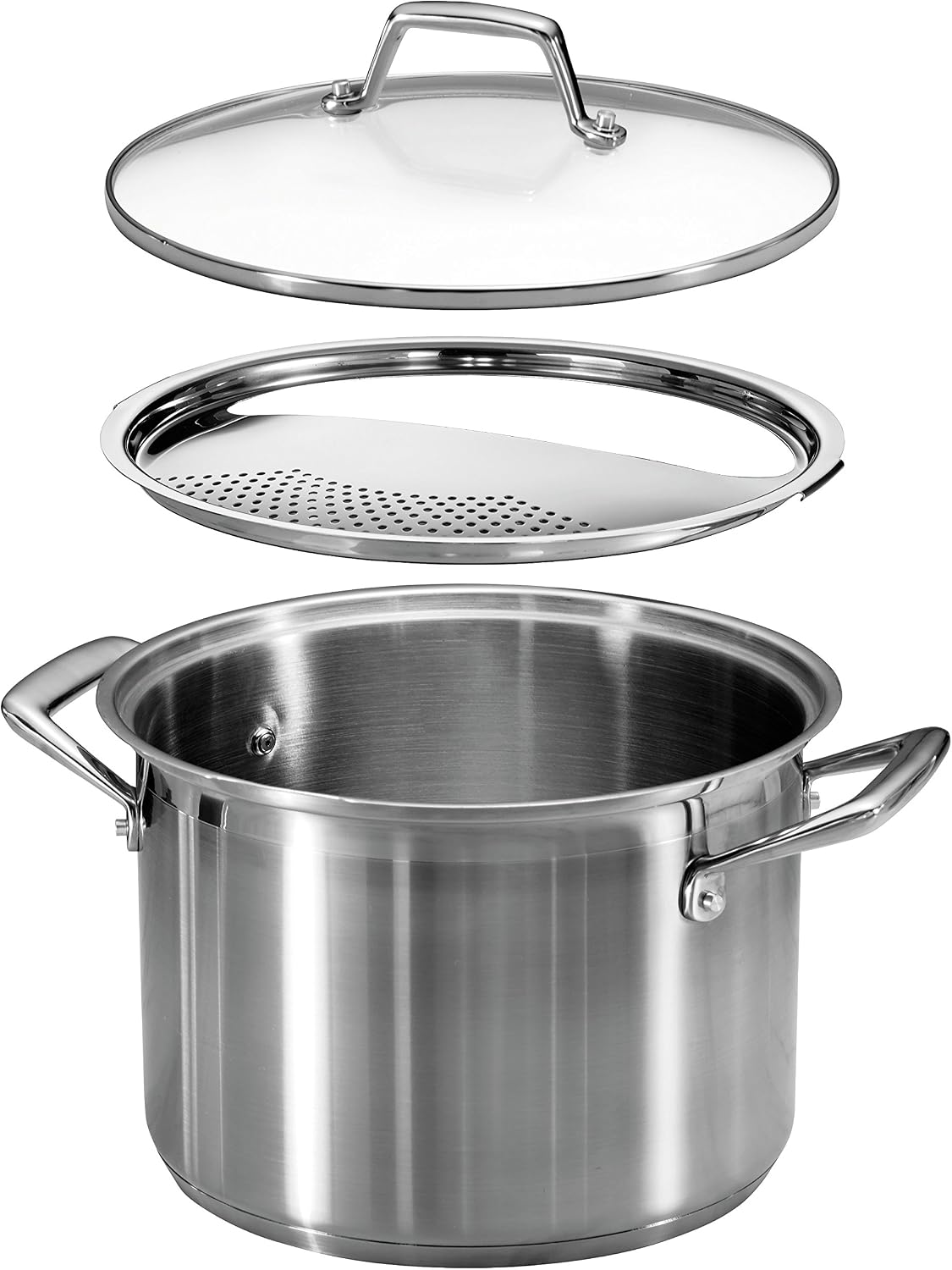 Tramontina Lock & Drain Stainless Steel 8-Quart Pasta Pot and Strainer