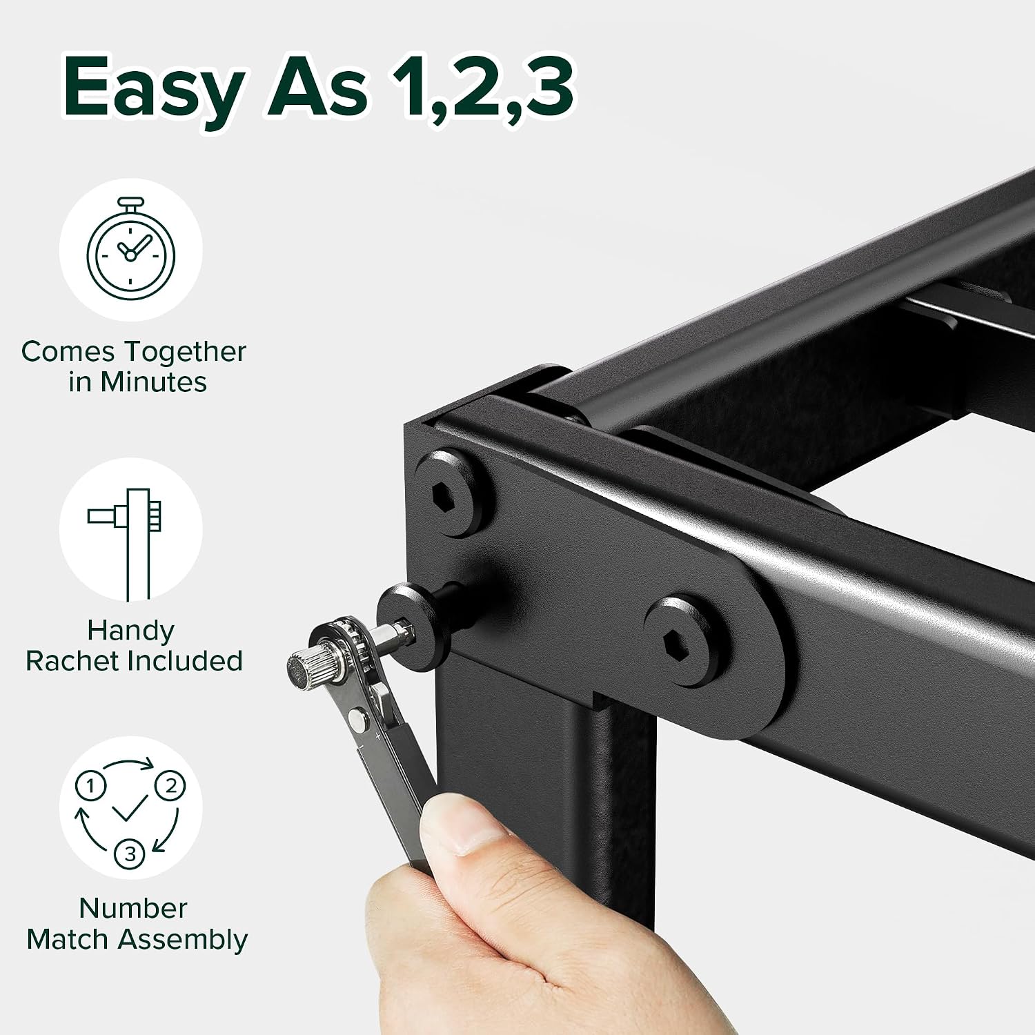 ZINUS Van 16 Inch Metal Platform Bed Frame / Steel Slat Support / No Box Spring Needed / Easy Assembly, Full
